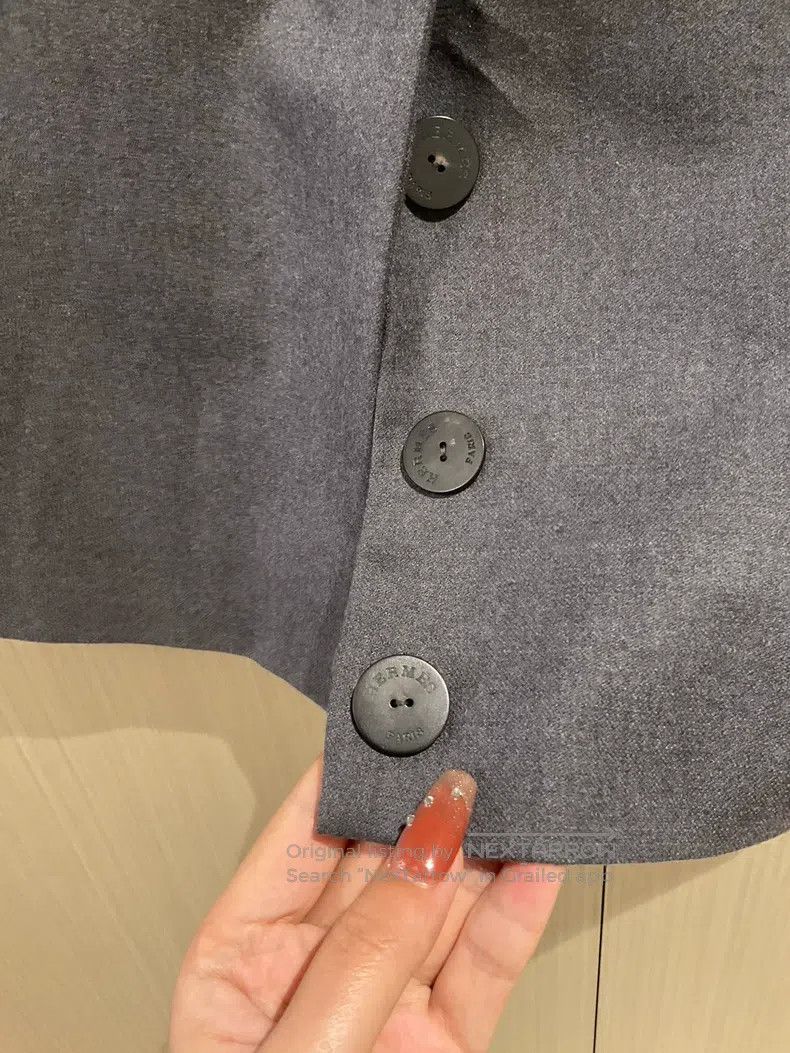 Hermes Hermes Gray Wool Skirt, Material Contains Wool, Silk Linin Size 26" / US 2 / IT 38 - 4 Thumbnail