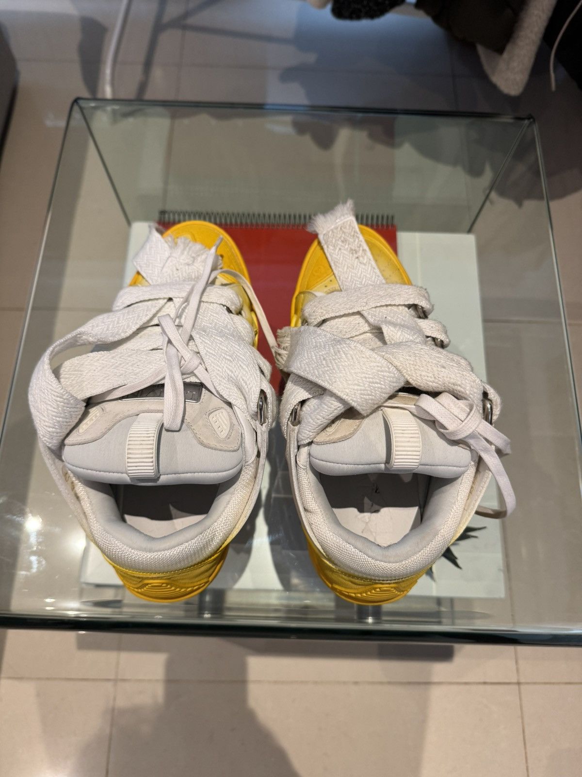 Lanvin Yellow-White gradient lanvin curb sneaker Size US 8 / EU 41 - 1 Thumbnail
