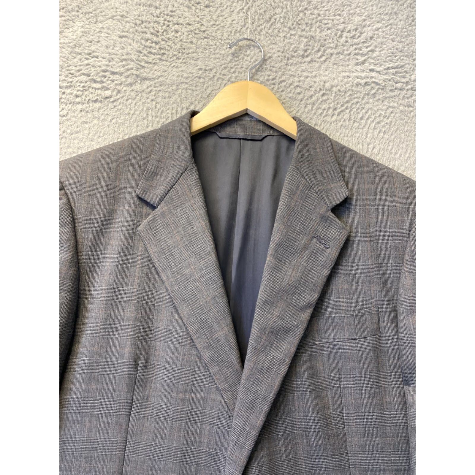 Vintage VINTAGE Hickey Freeman men's blazer Wool plaid Single-breasted size 42 Regular gray formal jacket Size 42R - 2 Thumbnail