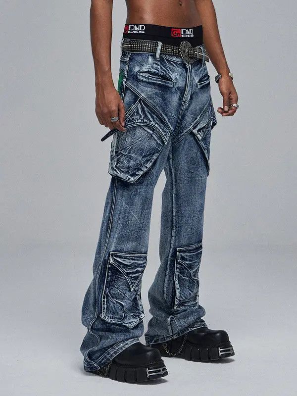 Jean Wide-Leg Cargo Jeans with Distinctive Pocket Detailing Size US 30 / EU 46 - 1 Thumbnail