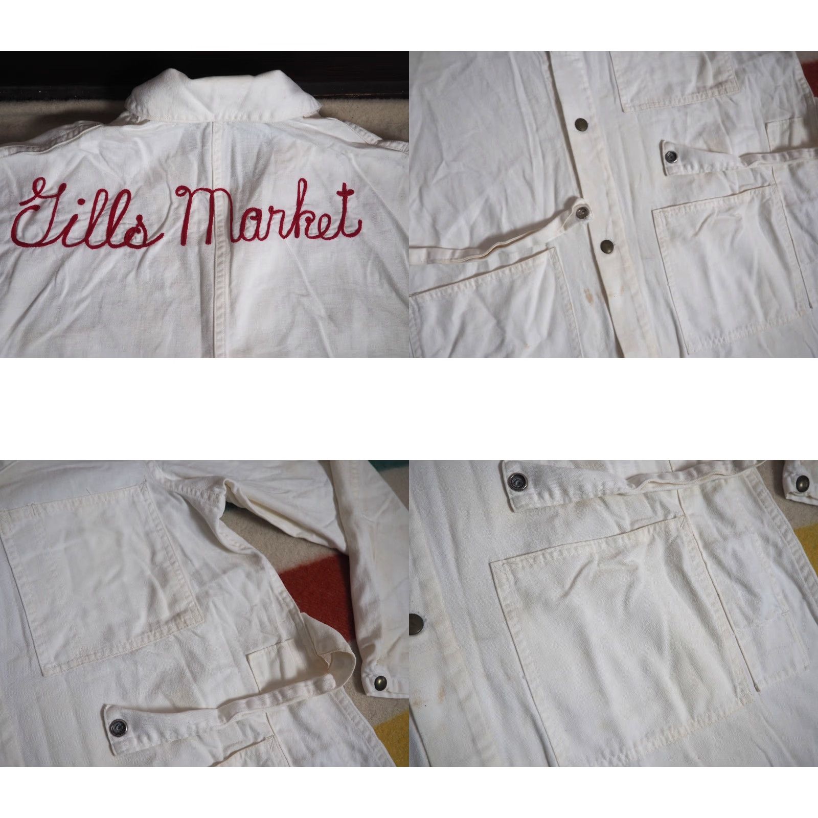 Vintage VTG Standard Seattle White Canvas Chore Coat L Mens Seminar Snaps Chainstitch Jacket Size US L / EU 52-54 / 3 - 8 Thumbnail