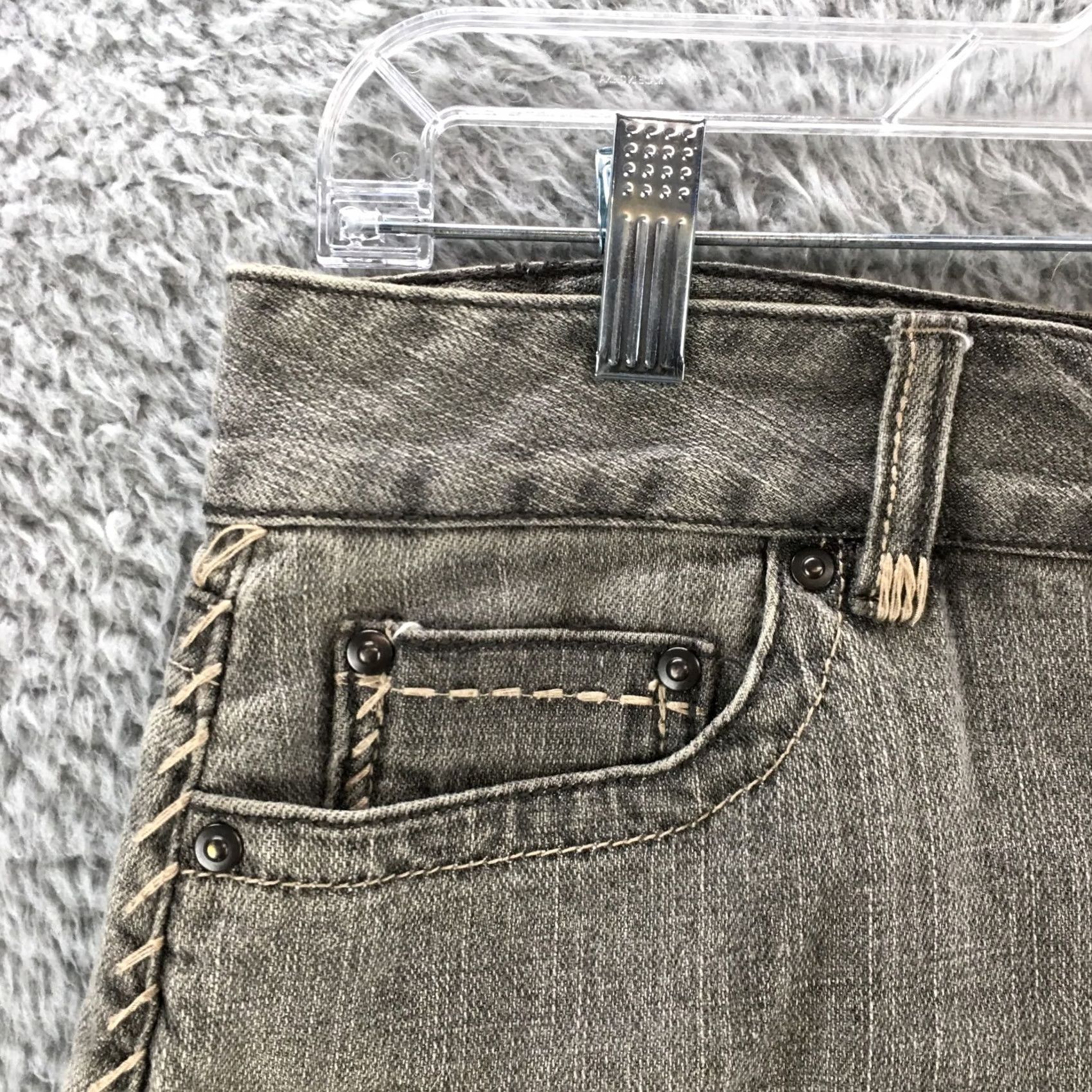 Calvin Klein Calvin Klein Mini Skirts Womens 12 Grey 5 Pockets Button Flat Front Casual Zip Skirt Knee Length Womens Size 34" / US 12 / IT 48 - 2 Thumbnail