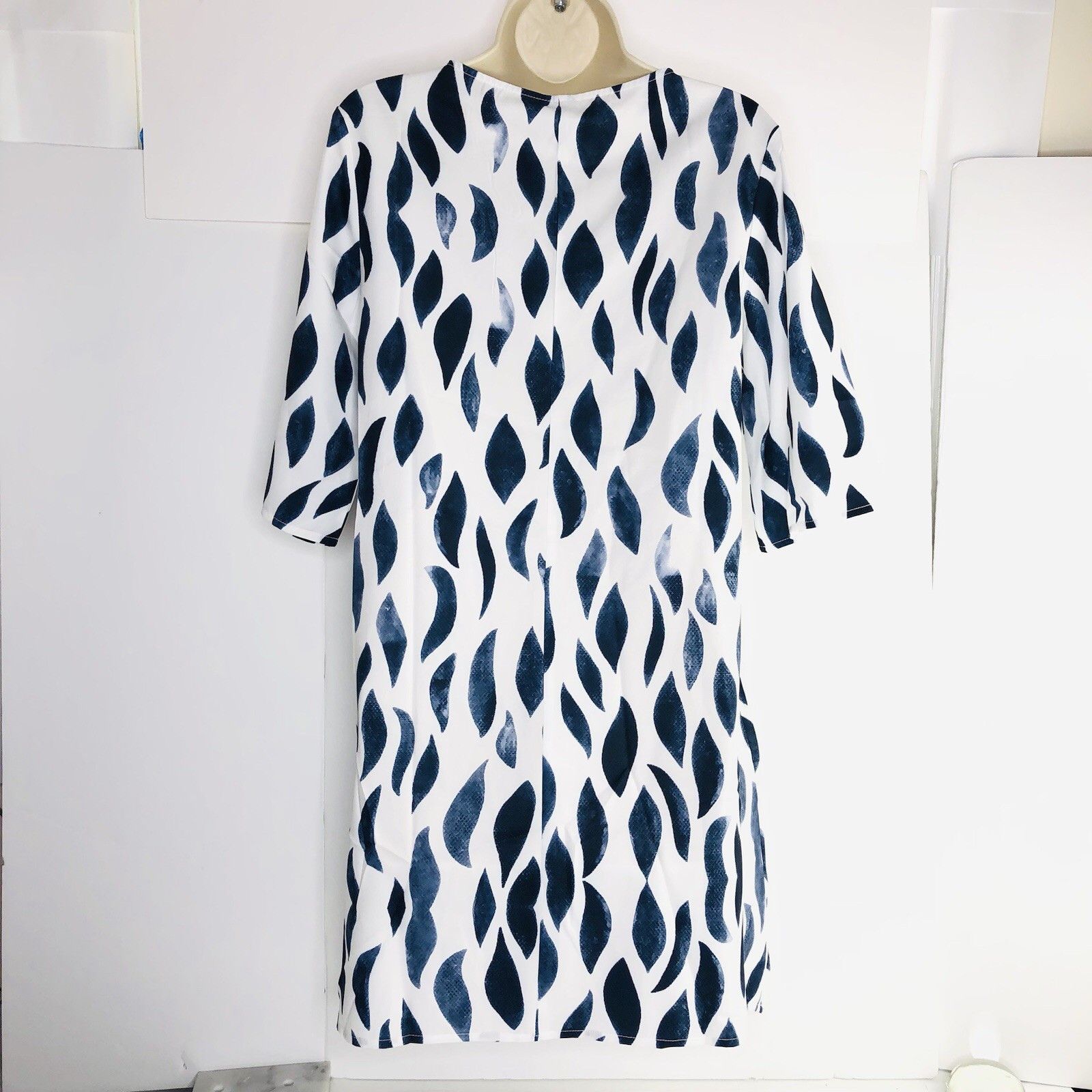 Other NWT NORAORA White Blue A-line Dress Size M Tunic Lagenlook Size M / US 6-8 / IT 42-44 - 4 Thumbnail