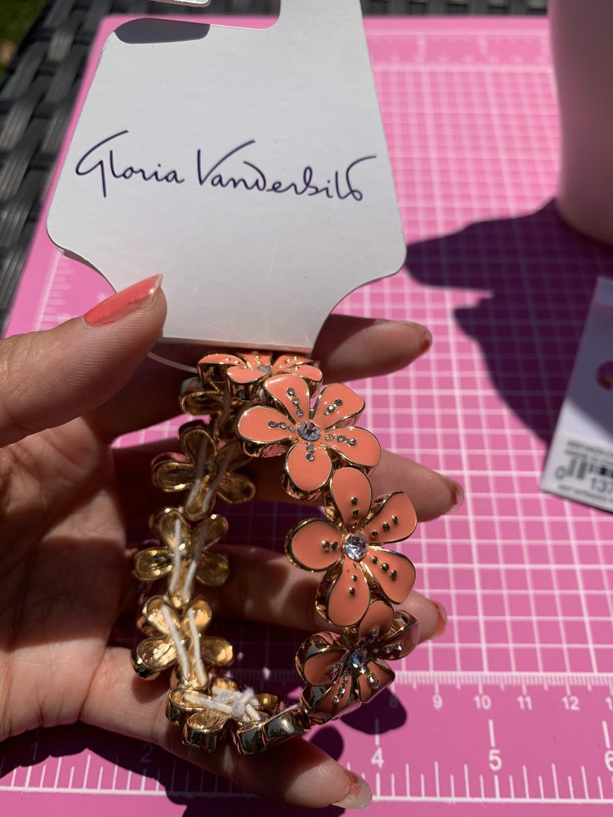Gloria Vanderbilt Gloria Vanderbilt orange flower jewelry set earrings drops Size ONE SIZE - 5 Thumbnail