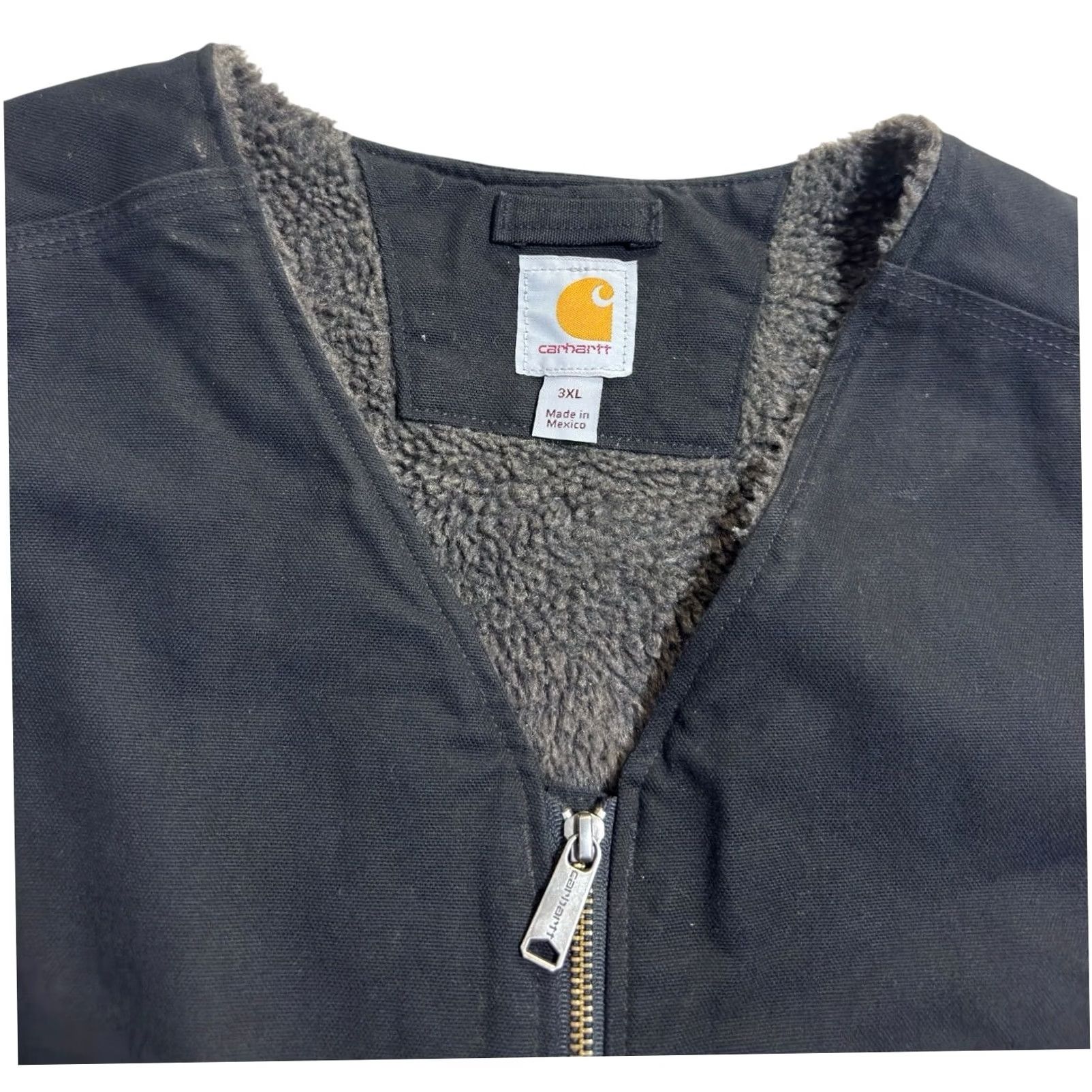 Carhartt Carhartt Vest Mens Size 3XL Black Canvas Sherpa Lined Size US XXL / EU 58 / 5 - 3 Thumbnail