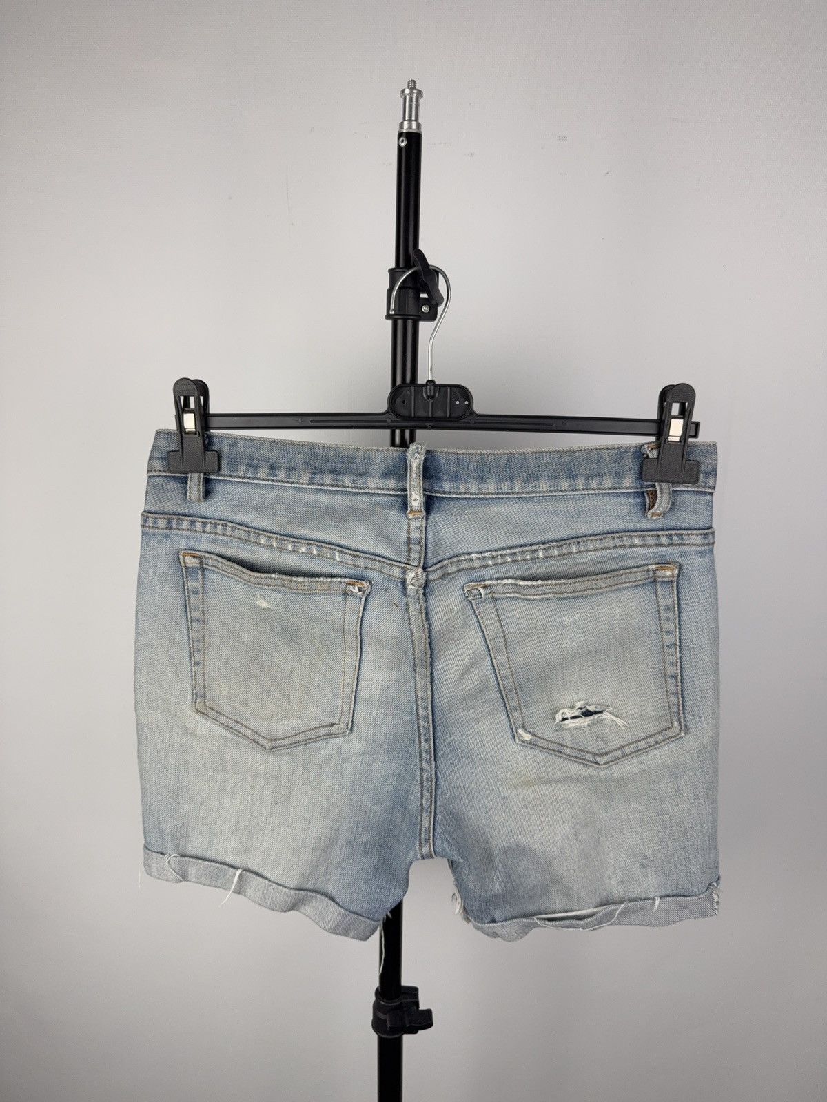A.P.C. × Designer Vintage 00s Y2K A.P.C Distressed Denim shorts Size 28" / US 6 / IT 42 - 5 Thumbnail