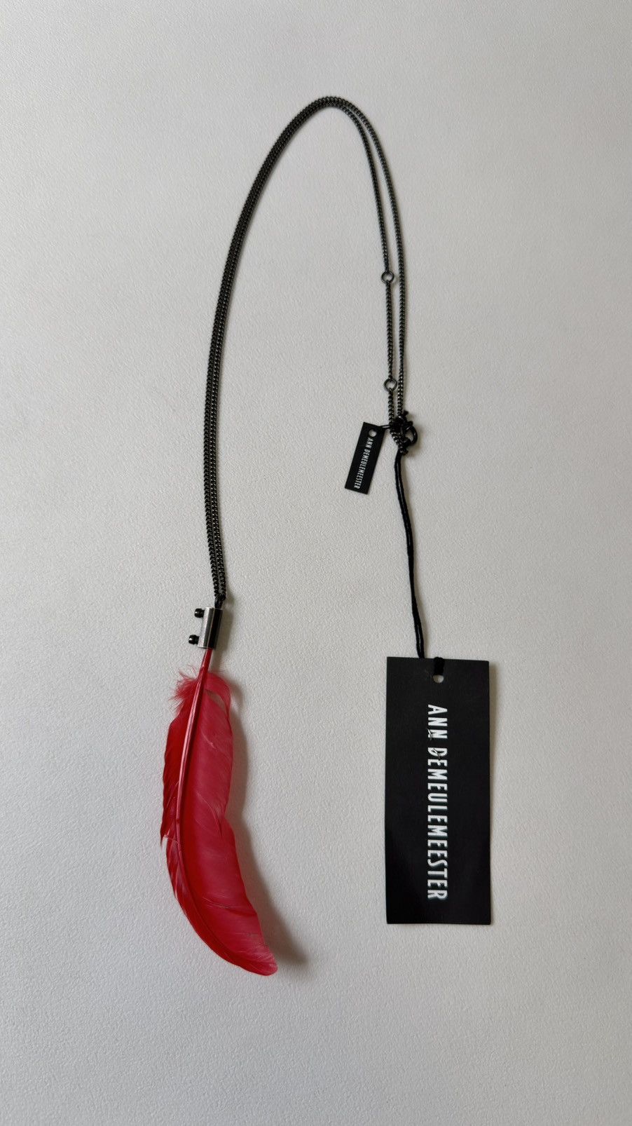 Ann Demeulemeester Late 2000s ‘Red Feather’ Chain Necklace Size ONE SIZE - 4 Thumbnail