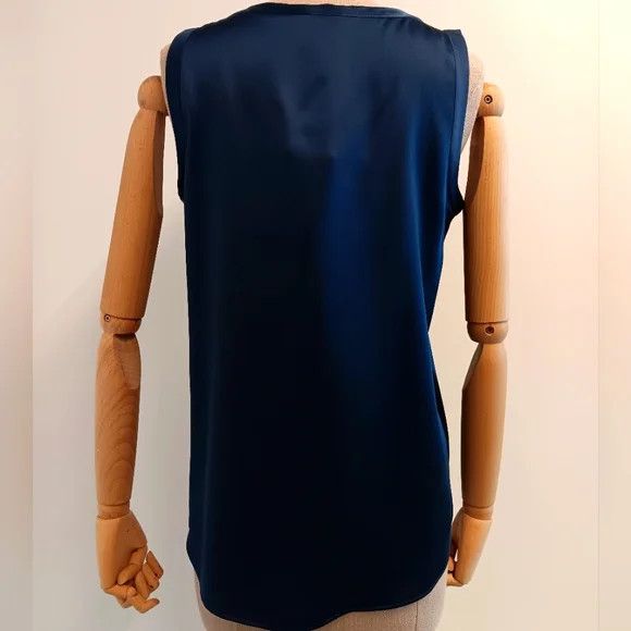 Lafayette 148 LAFAYETTE 148 Perla Luxe Blue Silk Charmeuse Blouse - (S) Size S / US 4 / IT 40 - 4 Thumbnail