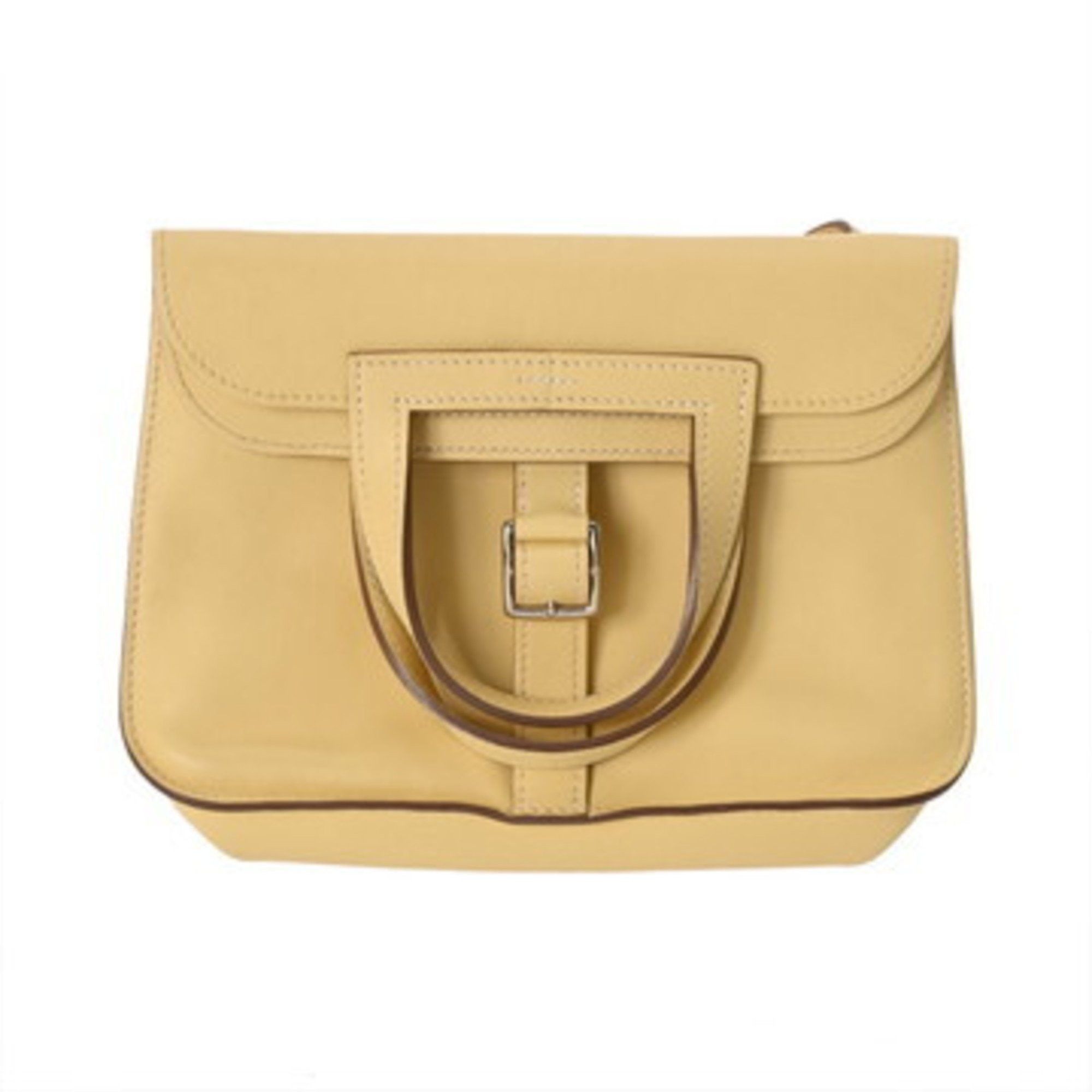 HERMES Arzan Mini Jaune Poussin with X Stamp (circa 2016) Women's Swift Leather Handbag A-Rank Pre-Owned Ginzo