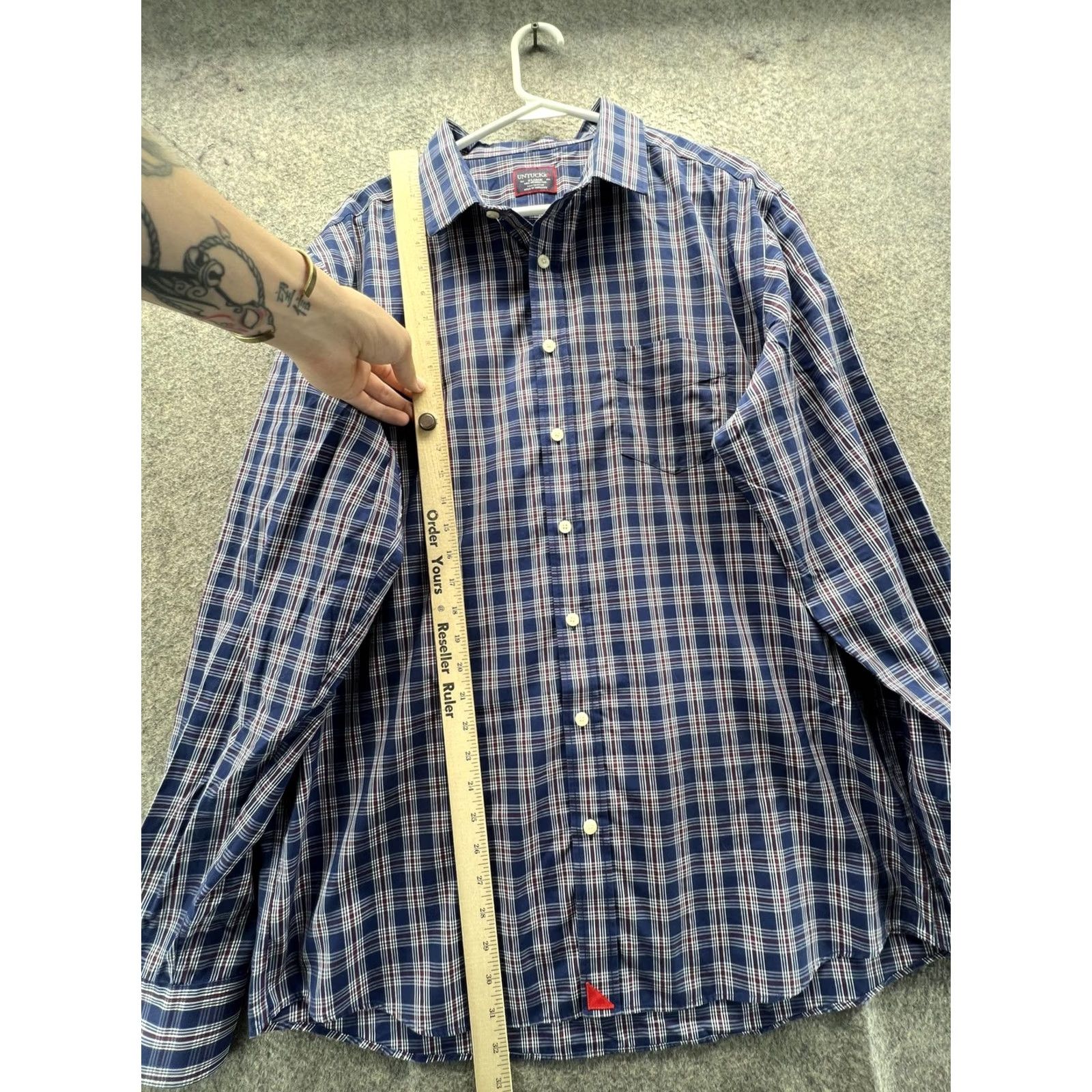 UNTUCKit UNTUCKit Shirt XLT Mens Blue Plaid Long Sleeve Button Front Wrinkle Free Casual Shirt Size US XL / EU 56 / 4 - 6 Thumbnail