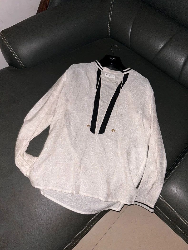 Yves Saint Laurent Saint Laurent size 37 9 SS New Year Embossed Strap Shirt 25 Size US M / EU 48-50 / 2 - 1 Thumbnail