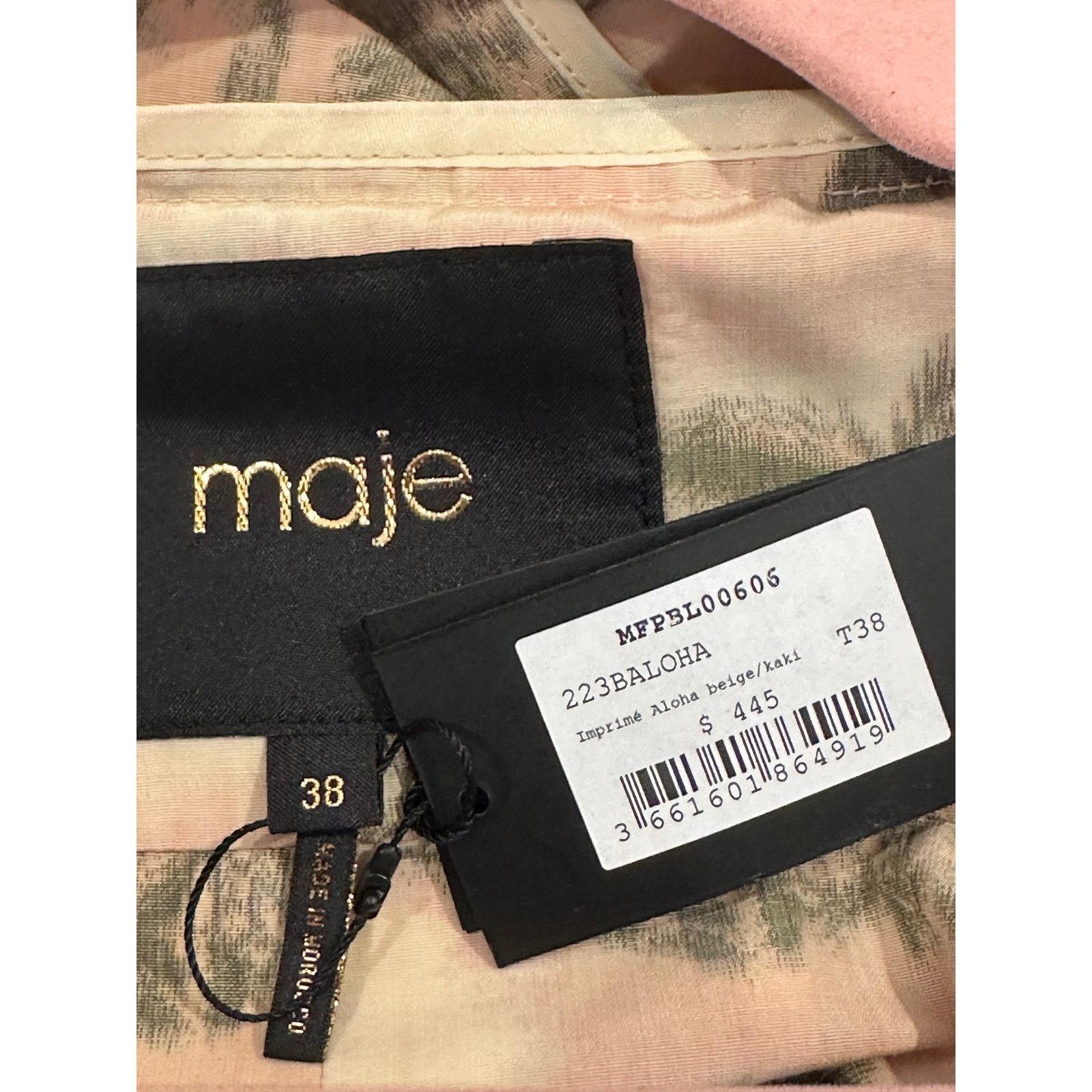 Maje Maje Palm Tree Print Jacket with hood Size 38 (M) Size M / US 6-8 / IT 42-44 - 18 Thumbnail