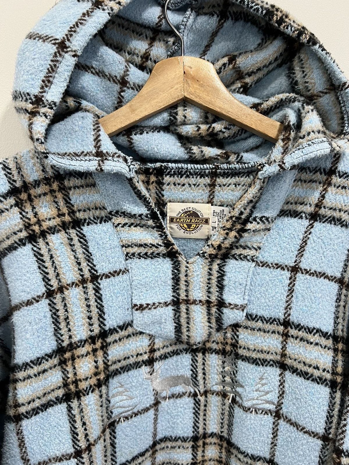 Vintage Vintage Earth Ragz Plaid Hoodie Sweater deer animal Size US XL / EU 56 / 4 - 3 Thumbnail