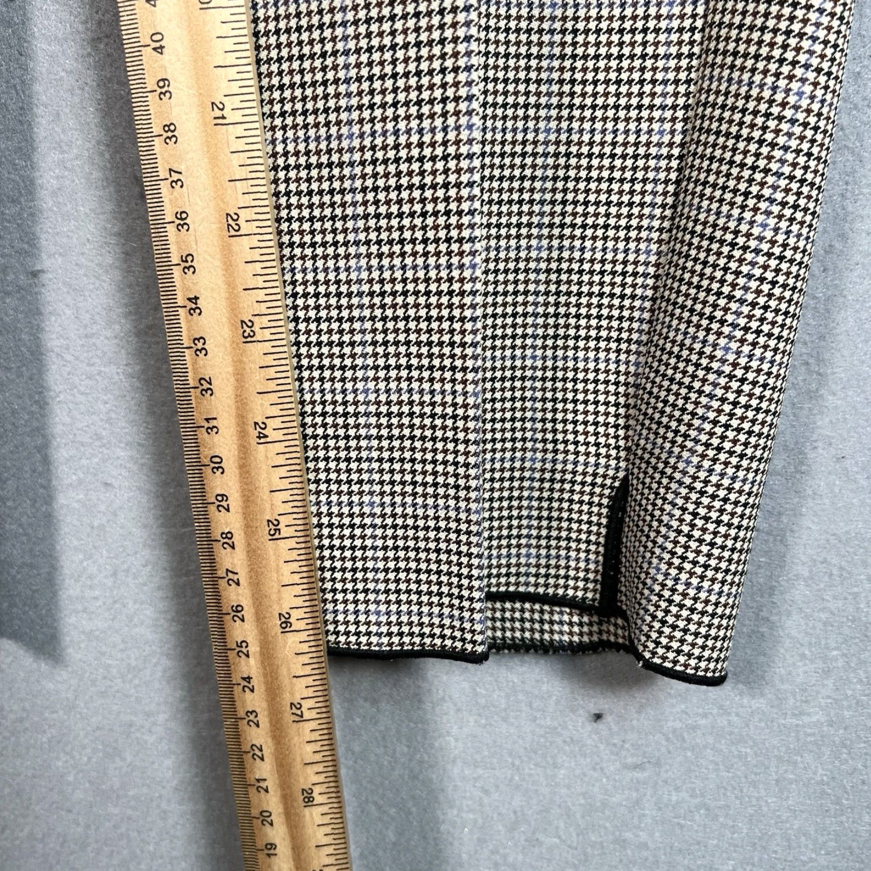 Zara VINTAGE Zara Basic Collection Houndstooth Plaid Pants Womens Size Medium Beige Size 32" / US 10 / IT 46 - 4 Thumbnail