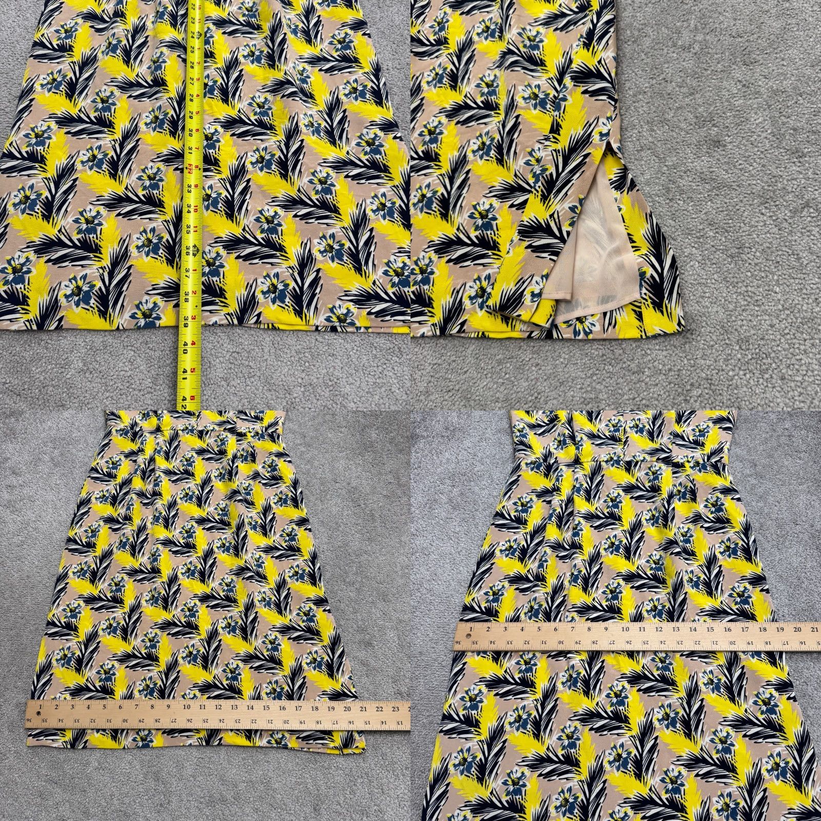 J.Crew J.Crew Silk Midi Sheath Dress Womens 8 Yellow Blue Floral Sleeveless Sundress Size M / US 6-8 / IT 42-44 - 9 Thumbnail