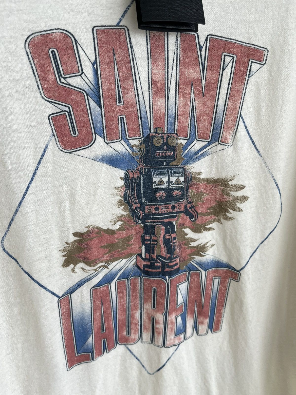 Saint Laurent Paris Brand New Super Runway Saint Laurent Logo 🤖 Robot Tee Shirt Size US L / EU 52-54 / 3 - 15 Thumbnail