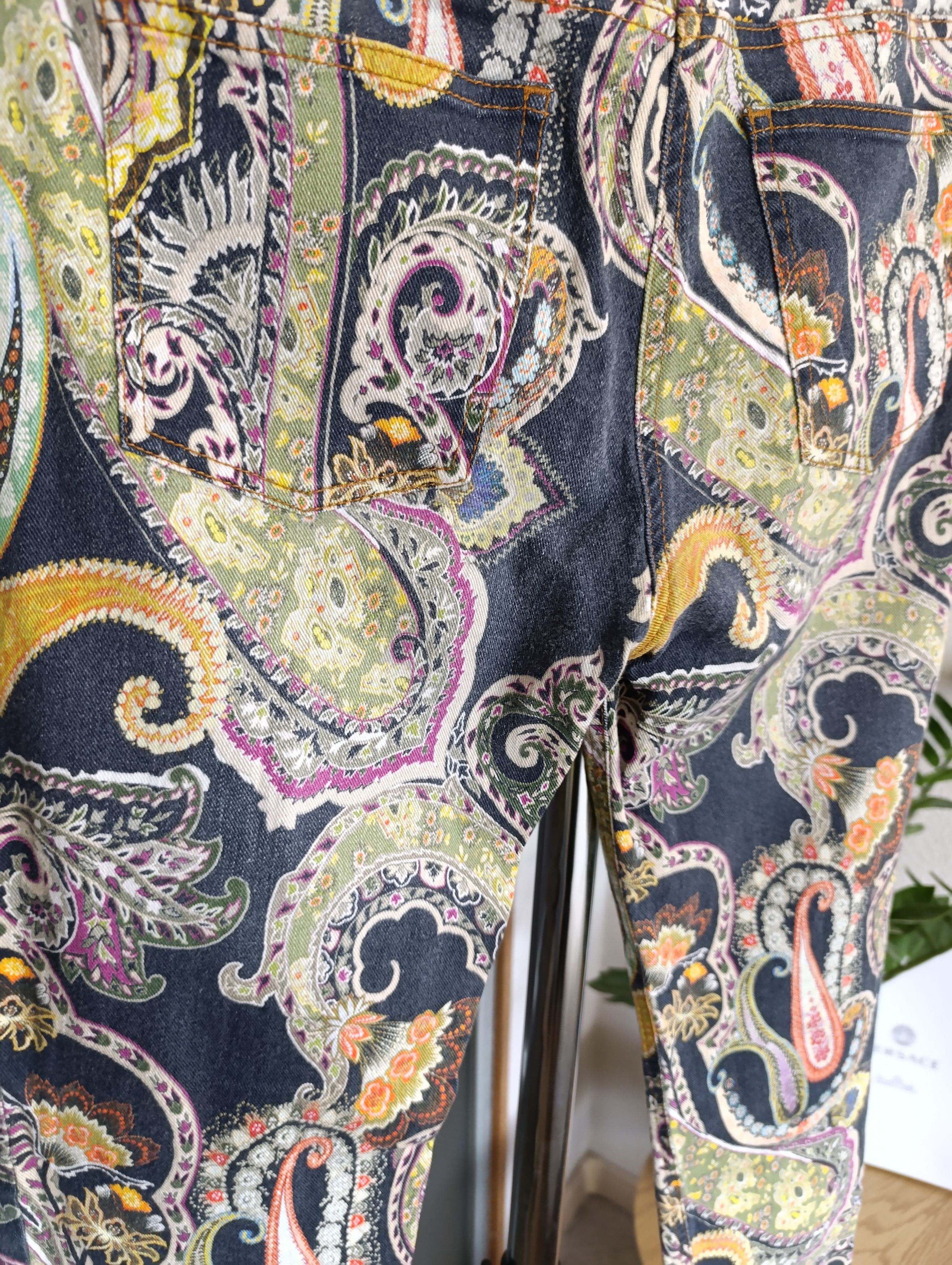 Designer × Etro Etro pailsey high-rise slim jeans floral print Size 29" - 3 Thumbnail