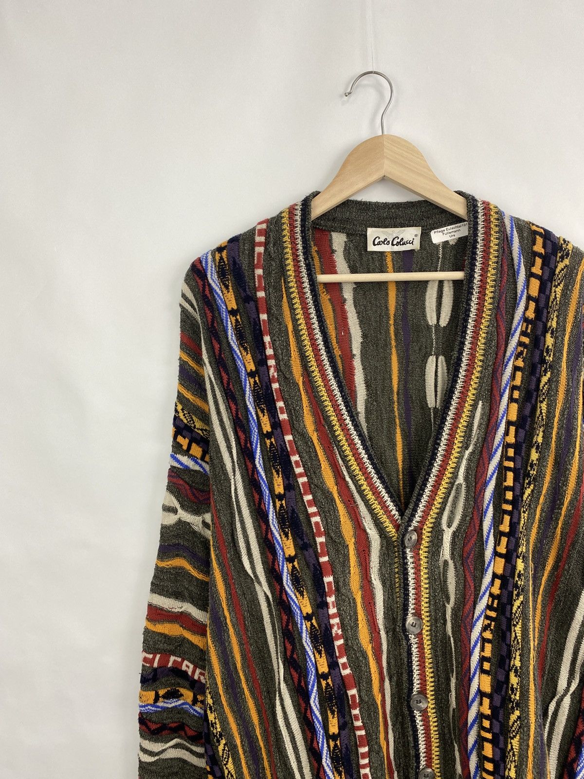 Carlo Colucci 🇺🇸 Vintage 90s Carlo Colucci Cardigan Coogi Style Sweater Size US XL / EU 56 / 4 - 2 Thumbnail