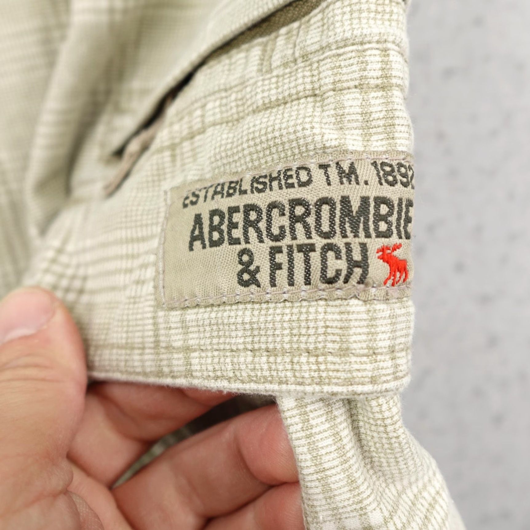 Abercrombie & Fitch VINTAGE Abercrombie & Fitch Cargo Shorts 34 Beige Plaid Drawstring Outdoor Mens Y2K Size US 34 / EU 50 - 3 Thumbnail