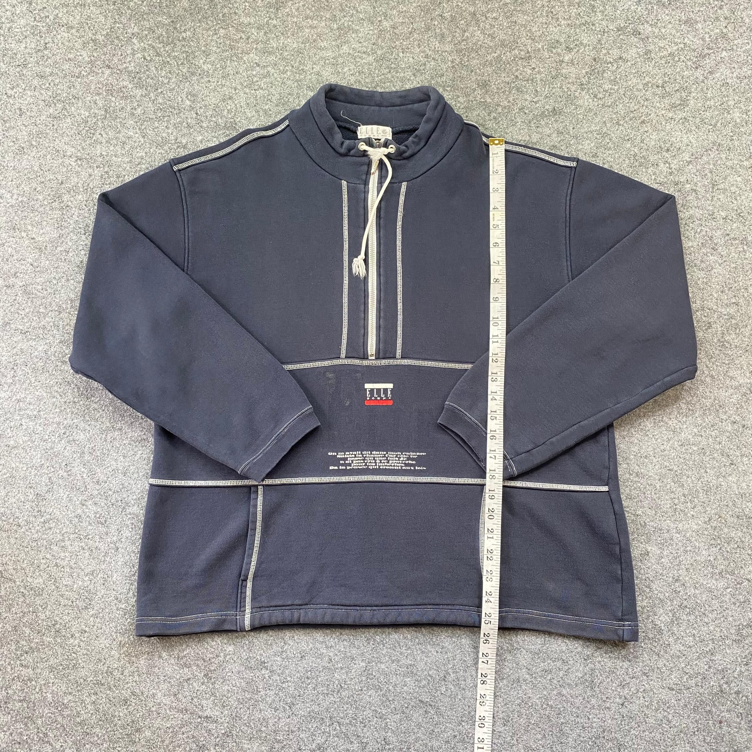 Japanese Brand Vintage Elle Homme Half Zipper Sweatshirt Size US L / EU 52-54 / 3 - 4 Thumbnail