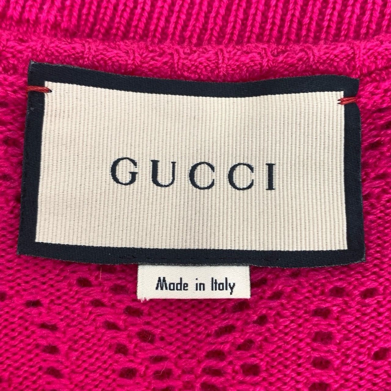 Gucci Gucci Double G Logo Cut-Out Design Hot Pink Wool Knitted Car Size S / US 4 / IT 40 - 2 Thumbnail
