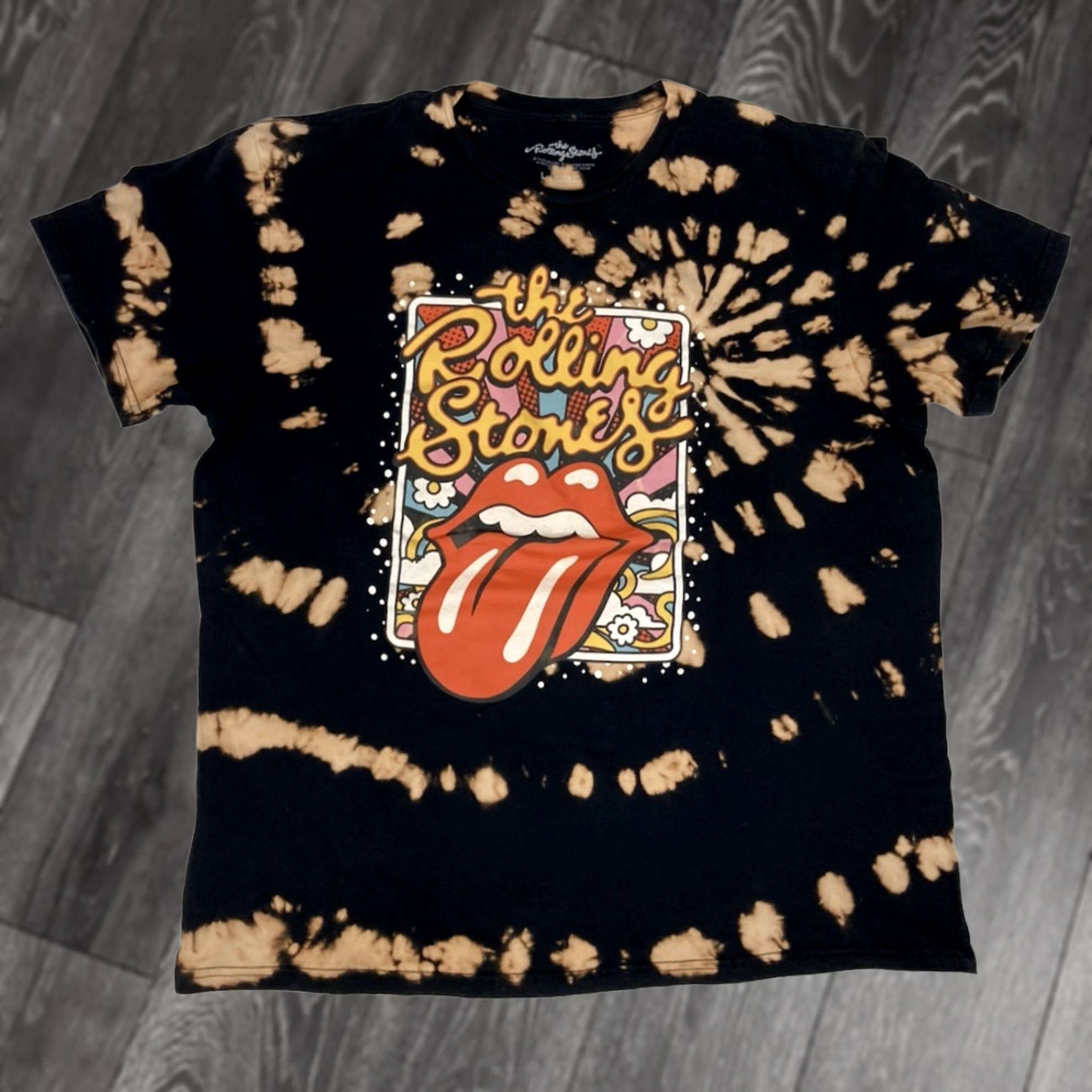 Vintage VINTAGE The Rolling Stones Graphic T-shirt Women Large Black Tie Dye Music Size L / US 10 / IT 46 - 1 Thumbnail