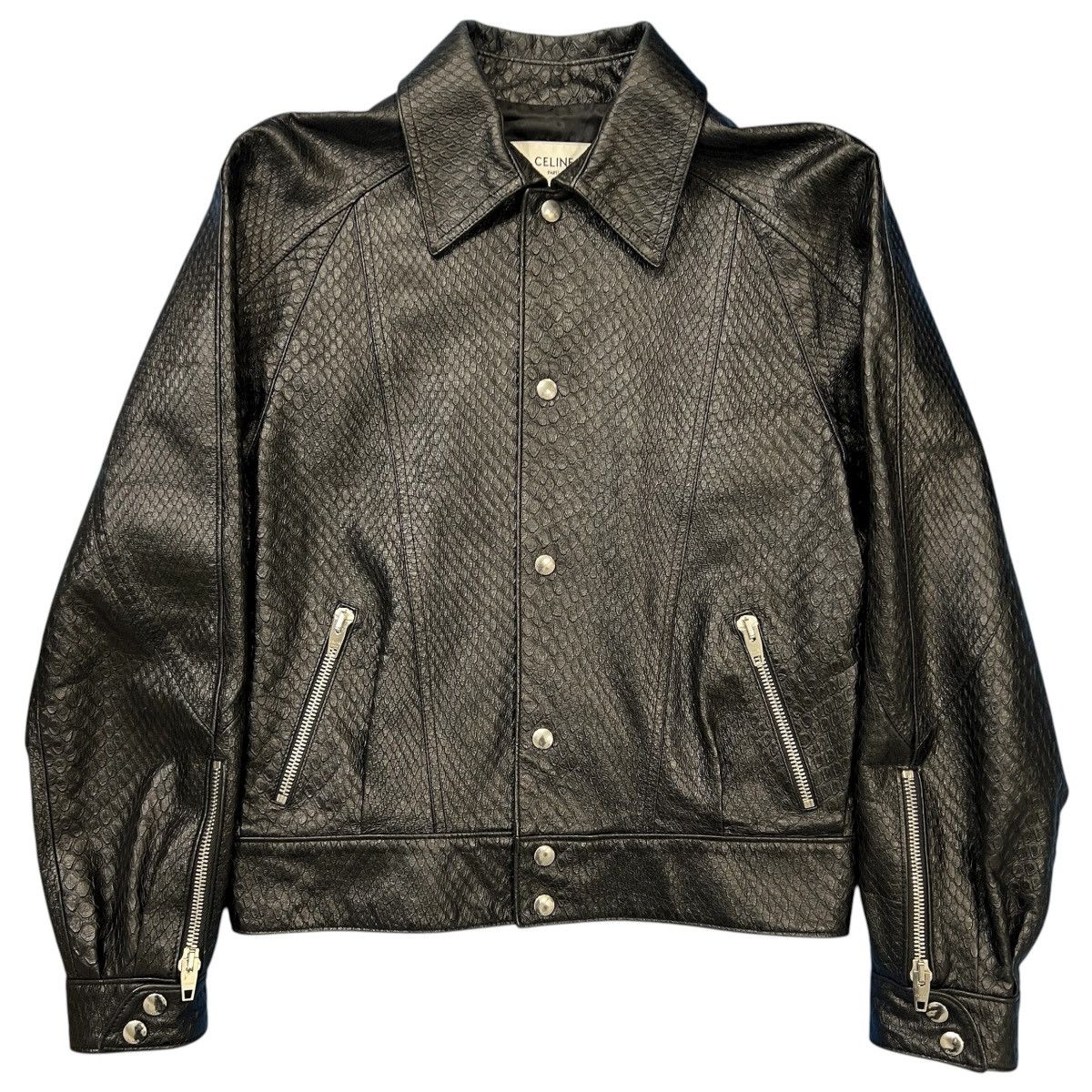 Celine CELINE 2019AW HEDI SLIMANE Python Embossed Leather Jacket Size US M / EU 48-50 / 2 - 1 Thumbnail
