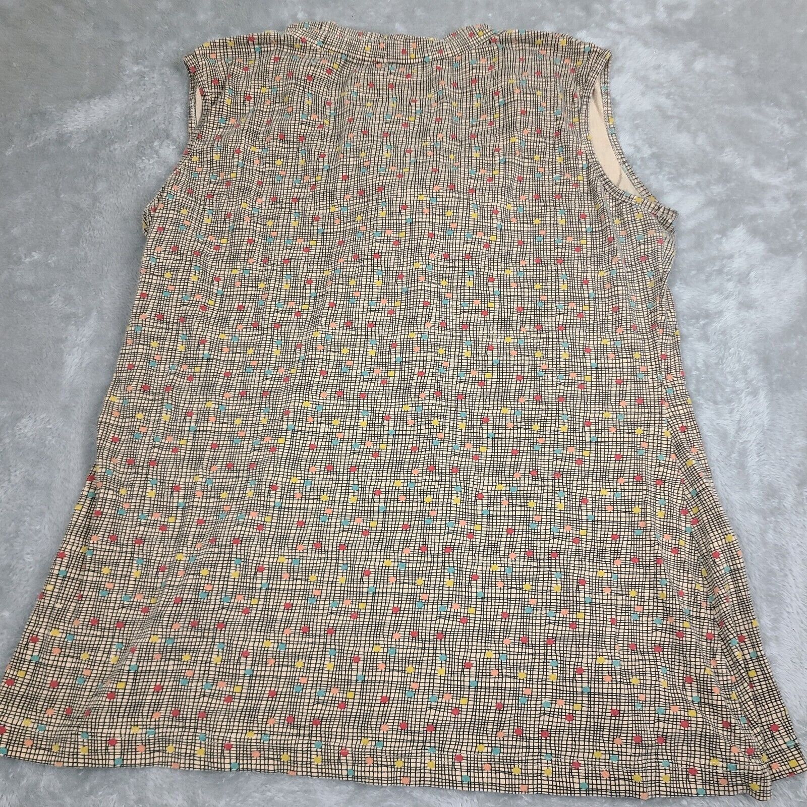 Vintage Effie's Heart Key Pattern Sleeveless V-Neck Blouse Women Sz Size 3XL / US 20-22 - 6 Thumbnail