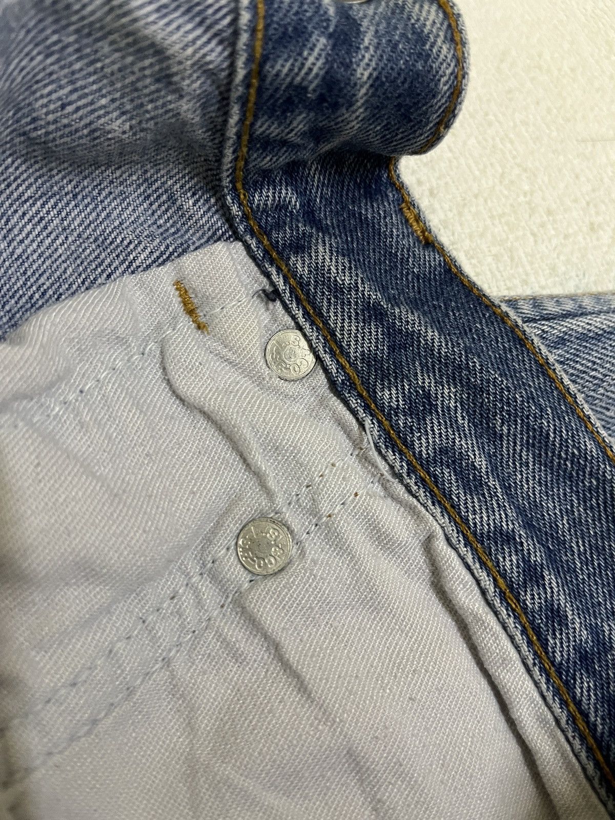 Levi's Vintage 80s Levis 501 Distressed Repaired Boro Size US 32 / EU 48 - 10 Thumbnail
