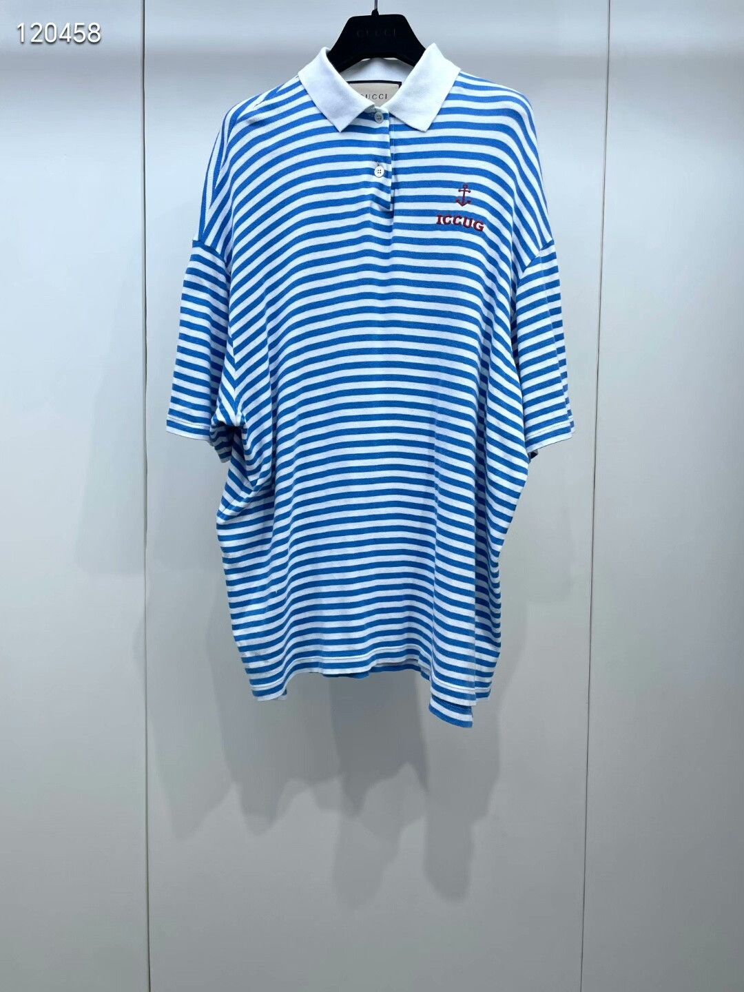 Gucci Gucci Blue White Striped Polo Shirt Size XS / US 0-2 / IT 36-38 - 1 Thumbnail