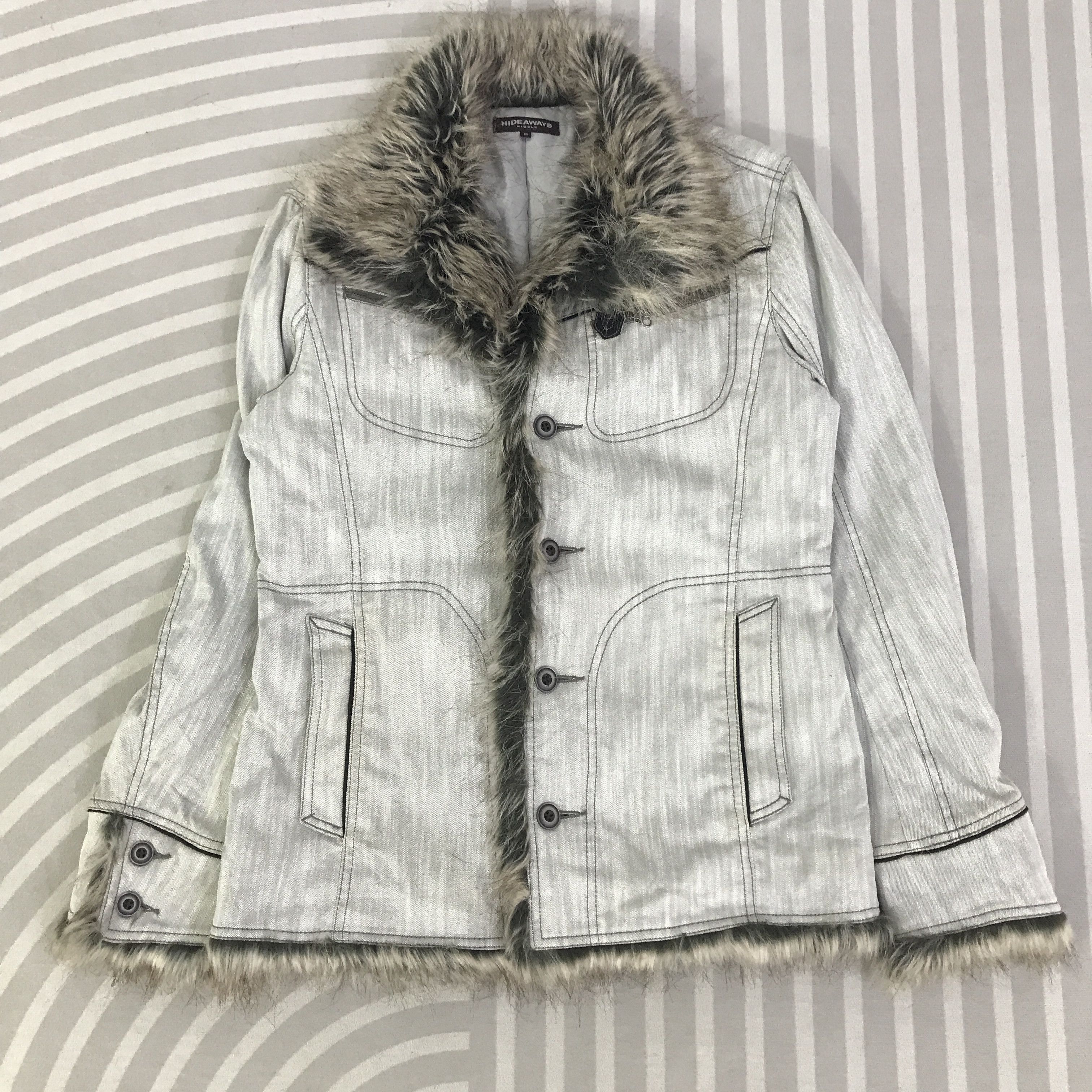HIDEAWAYS Vintage Hideways Nicole Denim Fur Jacket K115B6 Size US M / EU 48-50 / 2 - 1 Thumbnail