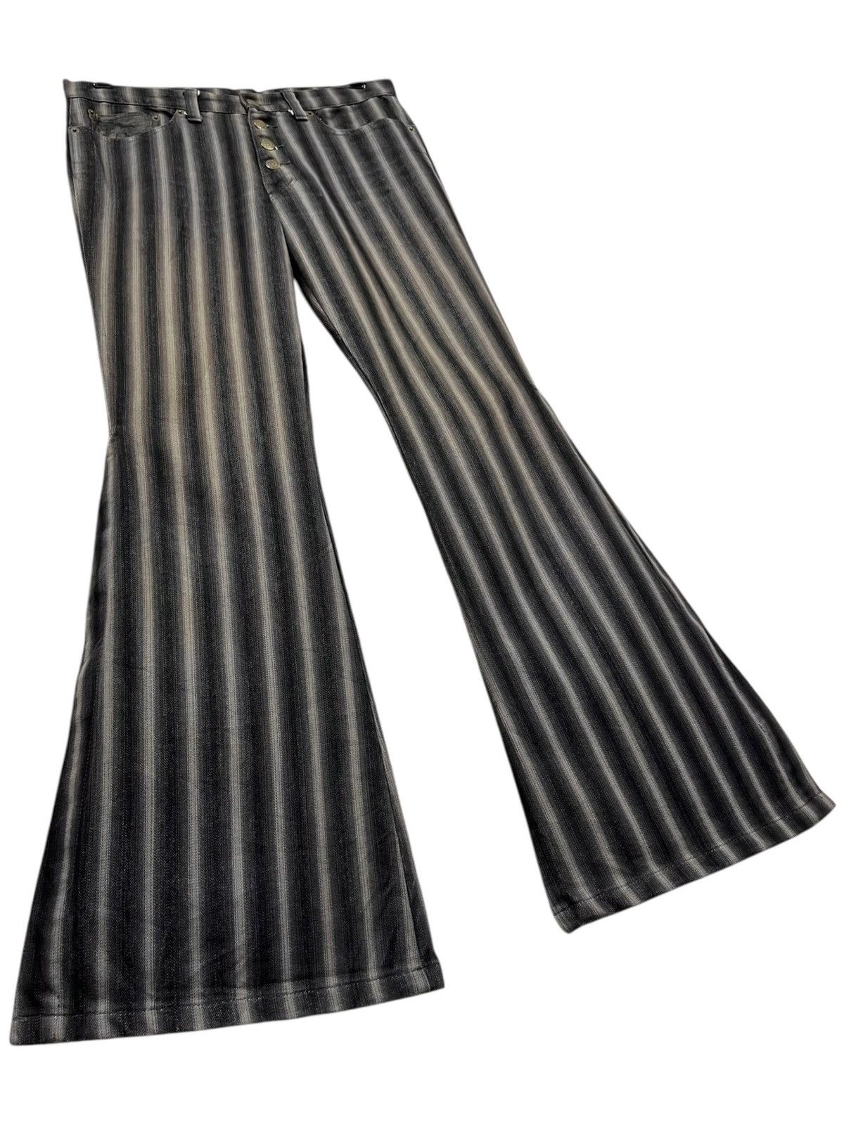 Tornado Mart 🔥TORNADO MART Shadow Stripes Poly-Coat Cotton ULTRA FLARE Size US 30 / EU 46 - 6 Thumbnail