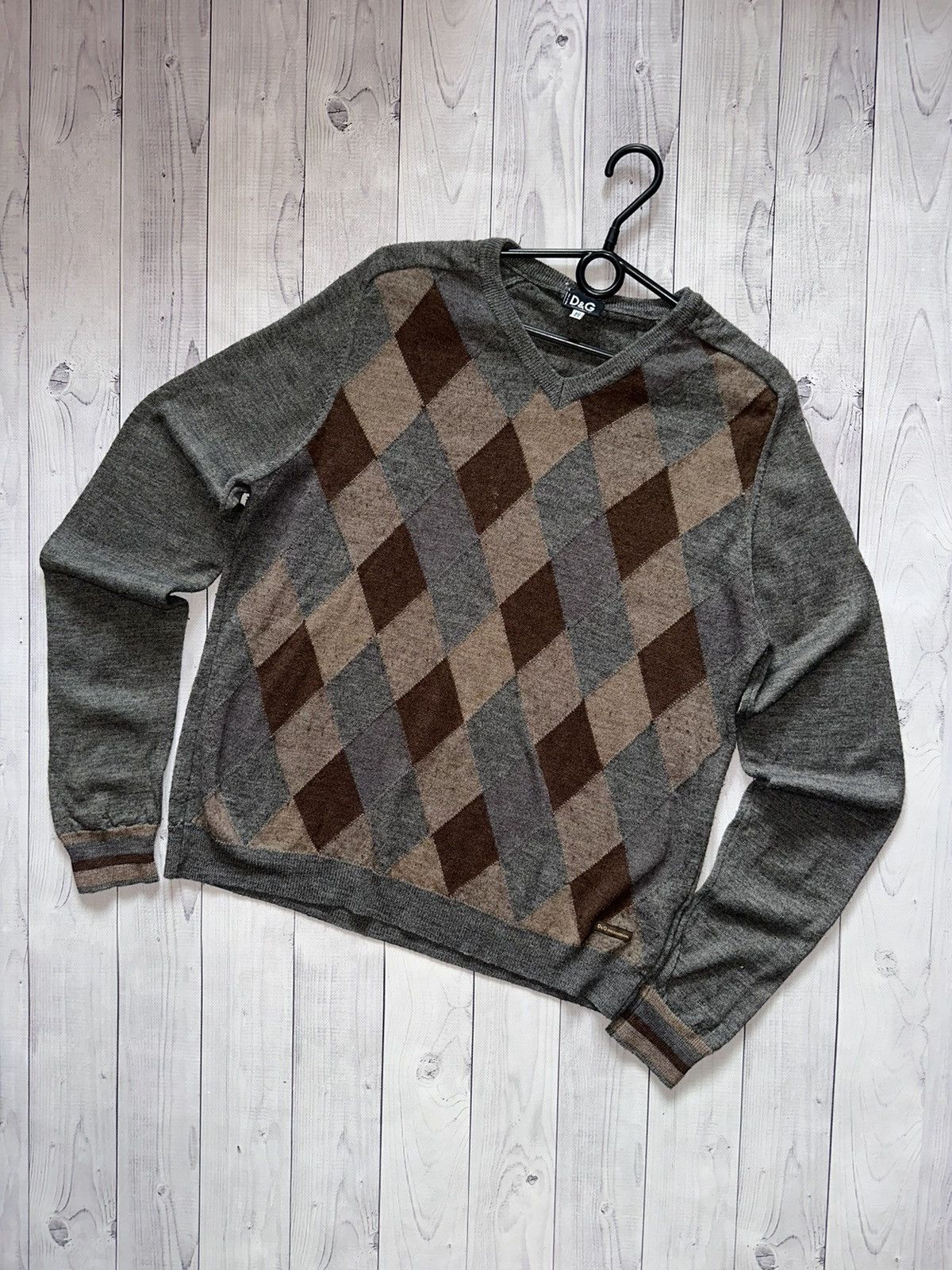 Dolce & Gabbana × Vintage Vintage Dolce Gabbana sweater diamond size L rare Size US L / EU 52-54 / 3 - 1 Thumbnail