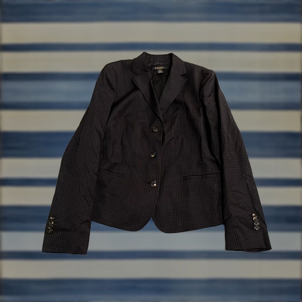 Brooks Brothers Brooks Brothers Stellita Fit Wool Blazer Jacket Blazer Women Size 12 Black/Dark Blue Wool Blazer Womens 12 Brooks Brothers Stellita Fit Blazer Size XL / US 12-14 / IT 48-50 - 1 Thumbnail
