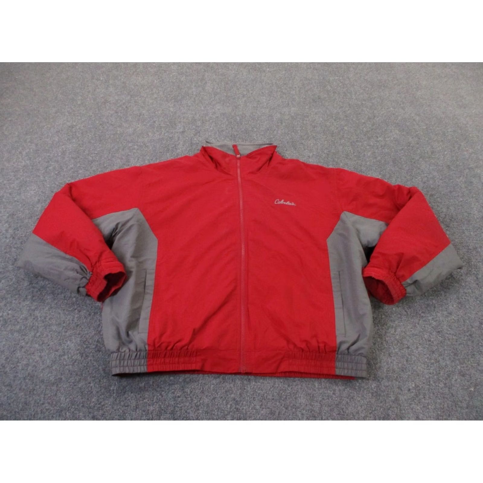 Vintage Cabela's Jacket Mens XL Puffer Fleece Lined Hunting Outdoors Windbreaker Long Zip Red Weathergear Pockets Size US XL / EU 56 / 4 - 2 Thumbnail