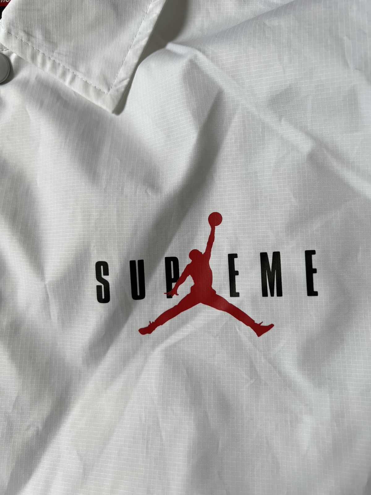 Jordan Brand × Supreme Supreme x Jordan Coaches Jacket White FW15 Size US L / EU 52-54 / 3 - 2 Thumbnail