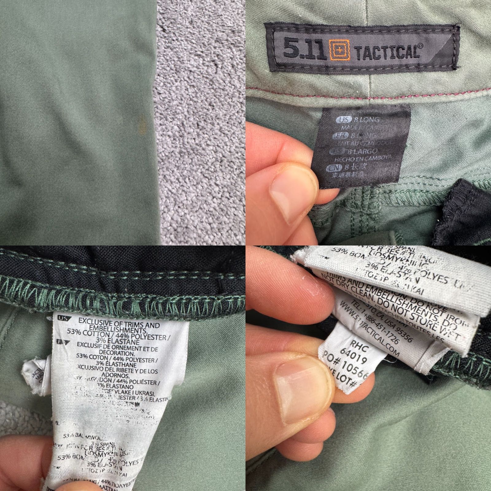 Vintage 5.11 Tactical Wyldcat Slim Fit Skinny Pants Women 8 Long Green Ankle Zip Outdoor Size 30" / US 8 / IT 44 - 8 Thumbnail