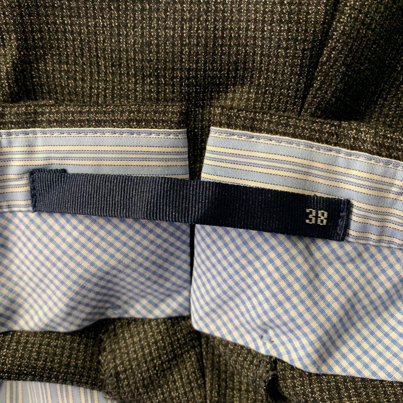 Incotex INCOTEX Size 38 Grey Black Grid Wool Cuffed Dress Pants Size US 38 / EU 54 - 5 Thumbnail