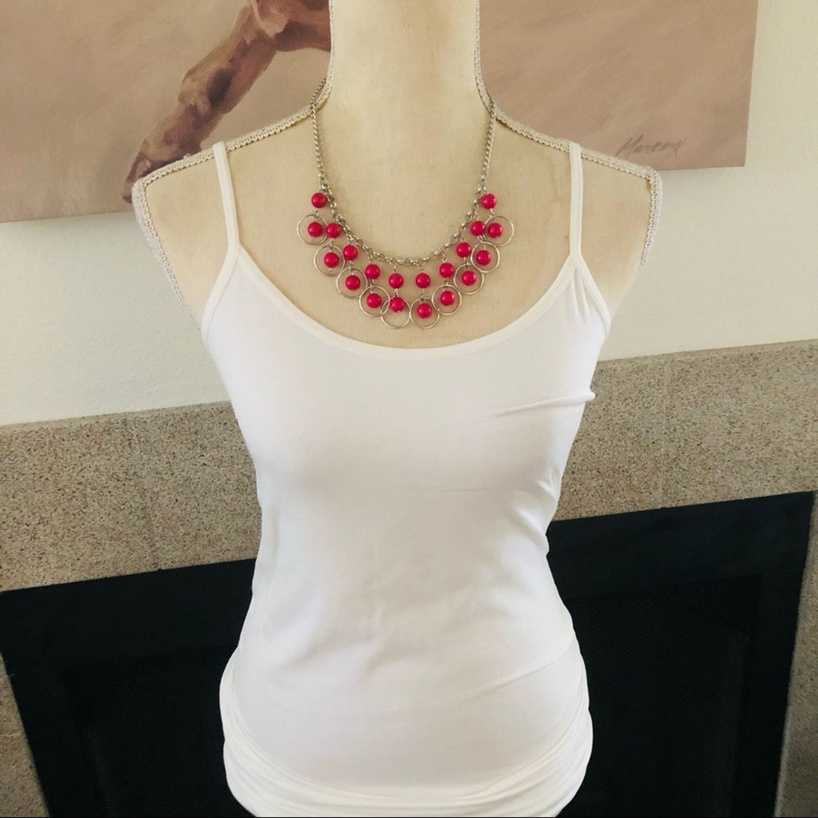Jewelry Fuchsia pink beaded chain statement necklace Size ONE SIZE - 3 Thumbnail
