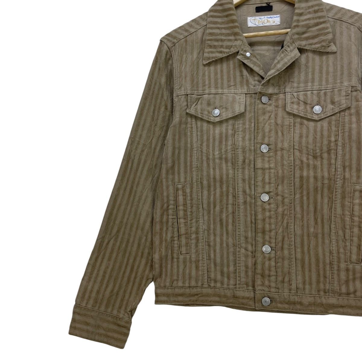 Japanese Brand × Toyo Enterprises × Vintage Japanese Brand Its On Stripe Trucker Jacket Size US M / EU 48-50 / 2 - 5 Thumbnail