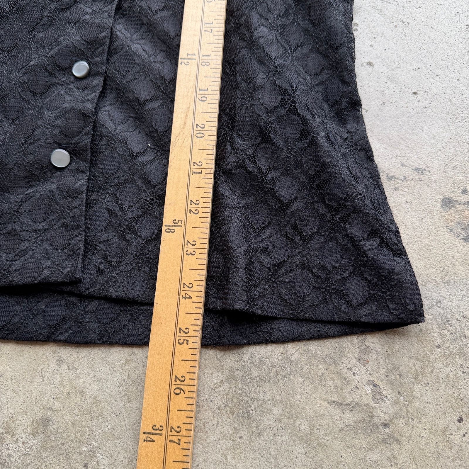 Other Vintage Black Lace Sheer Button Up Butterfly Collar Blouse Size M / US 6-8 / IT 42-44 - 8 Thumbnail