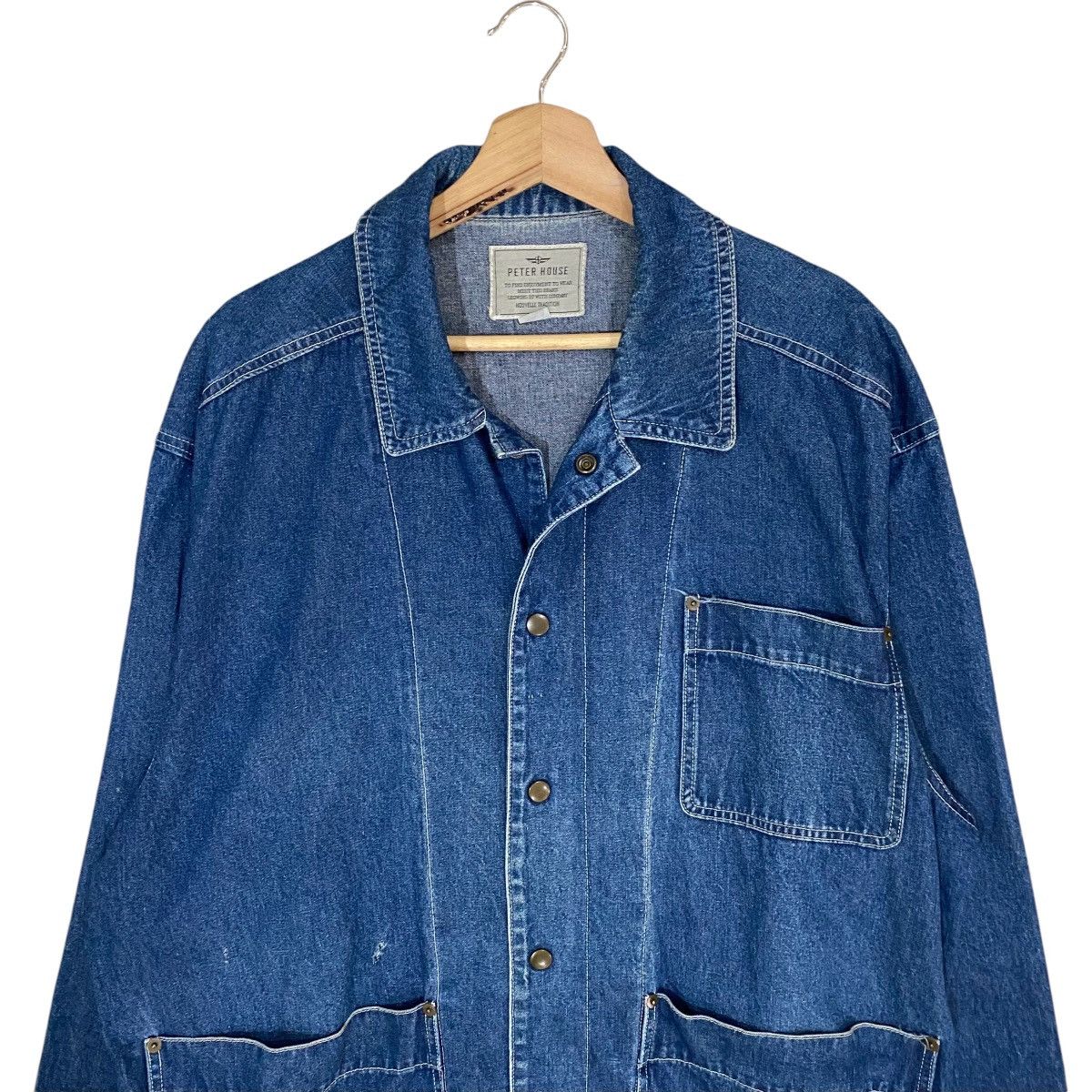 Indigo × Pure Blue Japan VINTAGE PETER HOUSE INDIGO WORKWEAR CHORES JACKET Size US L / EU 52-54 / 3 - 3 Thumbnail
