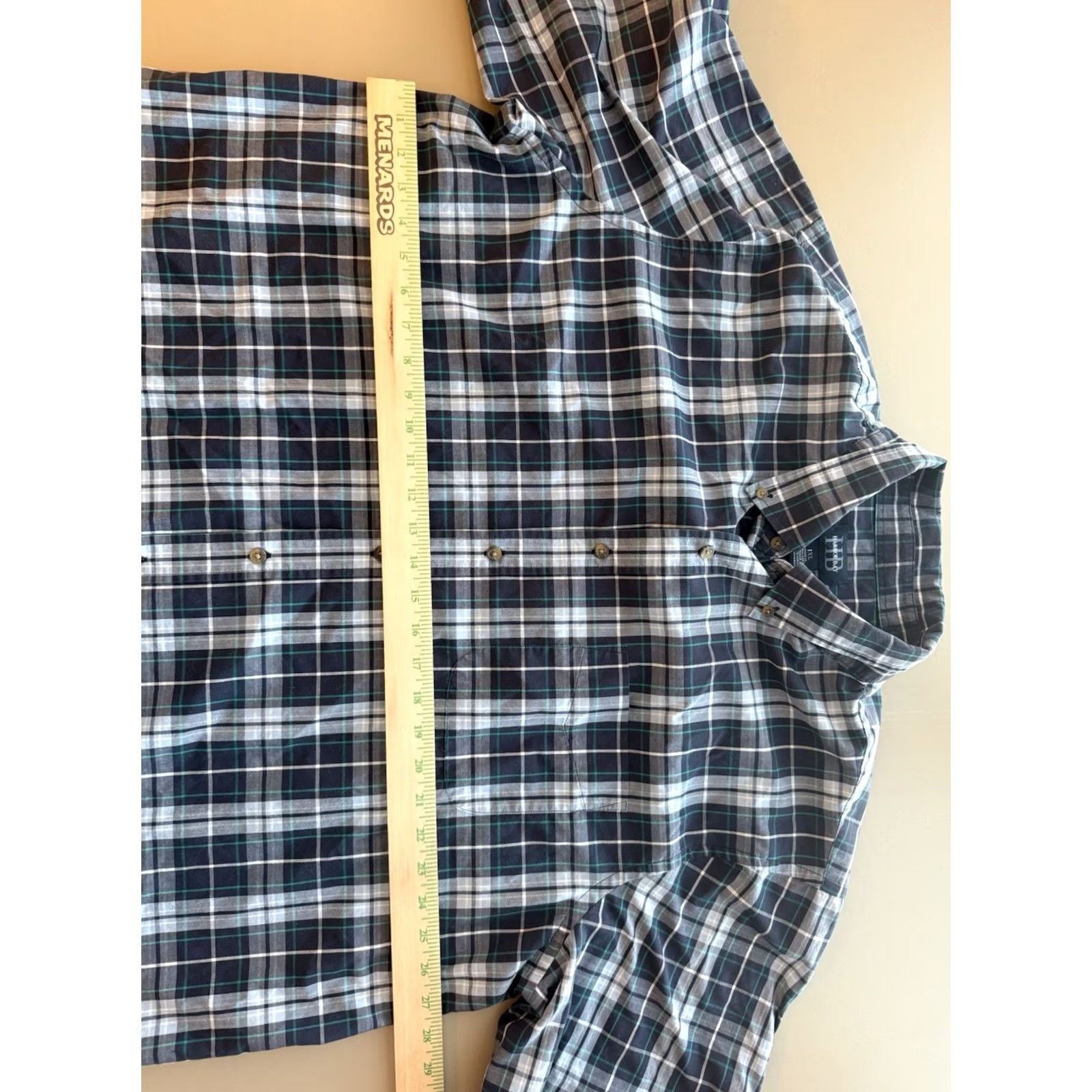 Vintage Harbor Bay Shirt Mens 1XL Blue Plaid Short Sleeve Button Down Classic Casual Size US XL / EU 56 / 4 - 6 Thumbnail