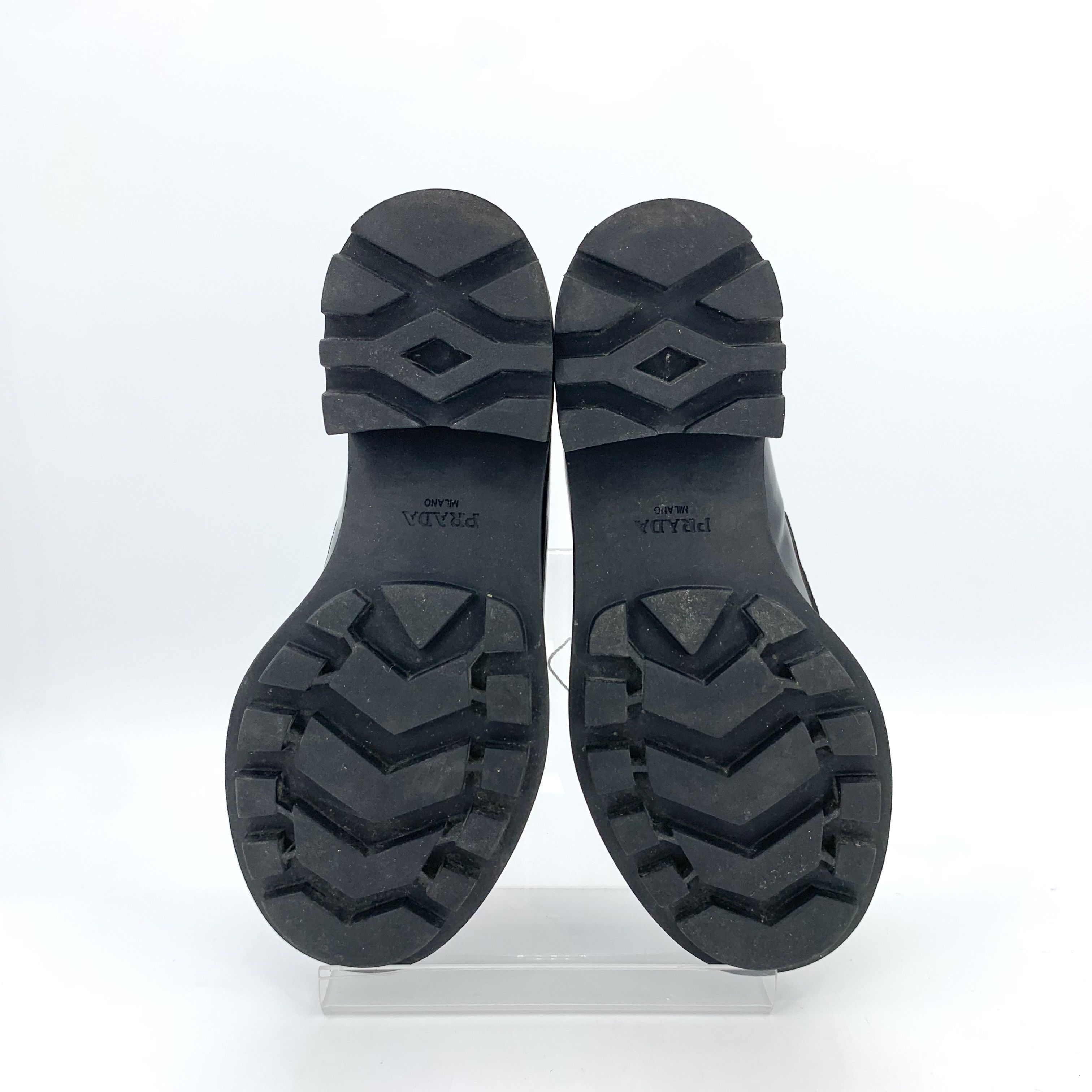 Prada Prada Black Leather Triangle Loafers (Size 35) Size US 5 / IT 35 - 6 Thumbnail