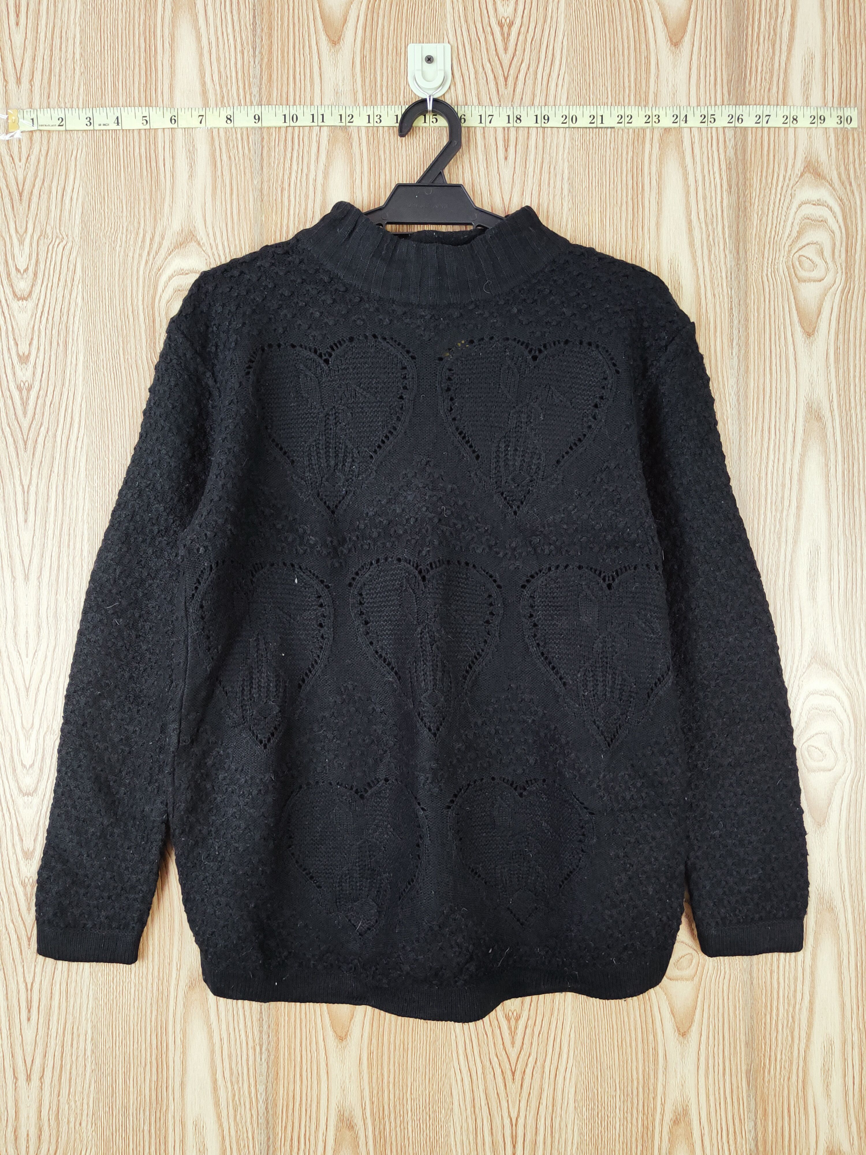 Homespun Knitwear × Japanese Brand × Vintage Chercheur Black Knitwear Sweatshirts #W867 Size M / US 6-8 / IT 42-44 - 1 Thumbnail