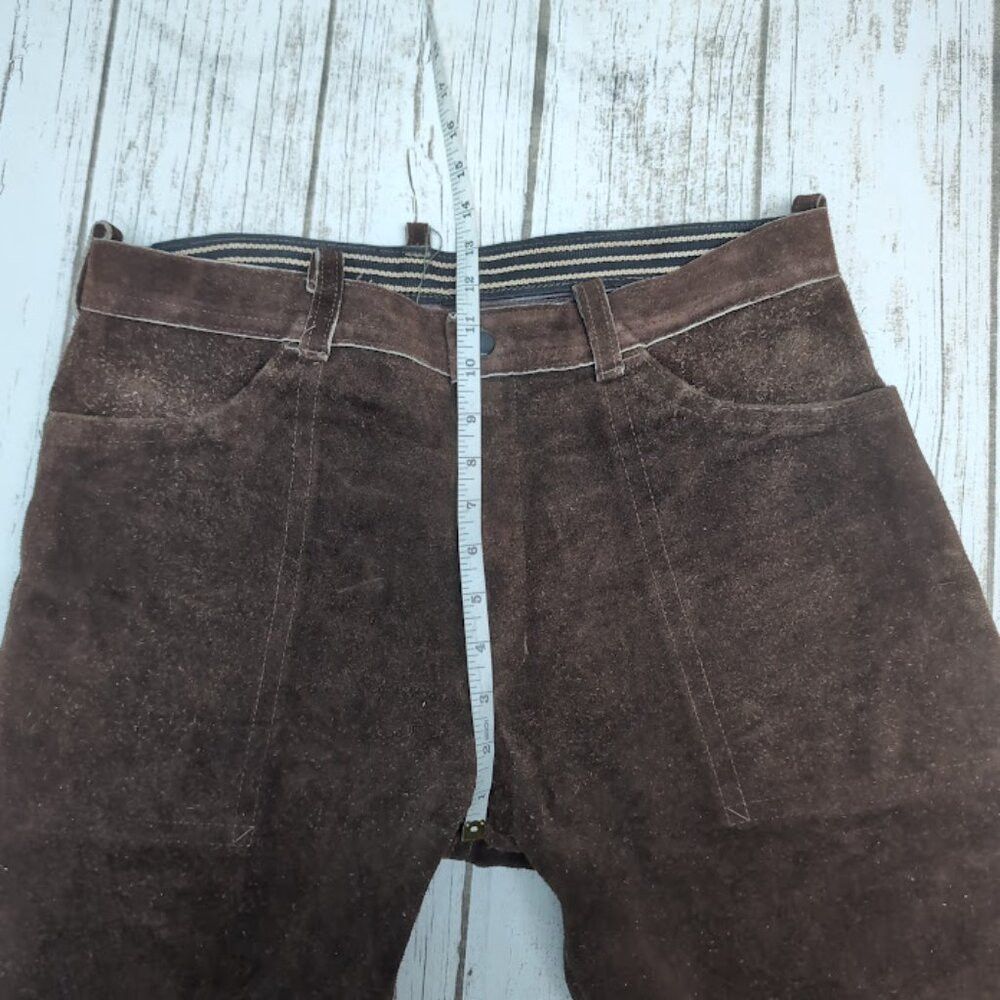 Other Vintage 1950's 1960's Brown Suede Leather Pants Size US 32 / EU 48 - 3 Thumbnail