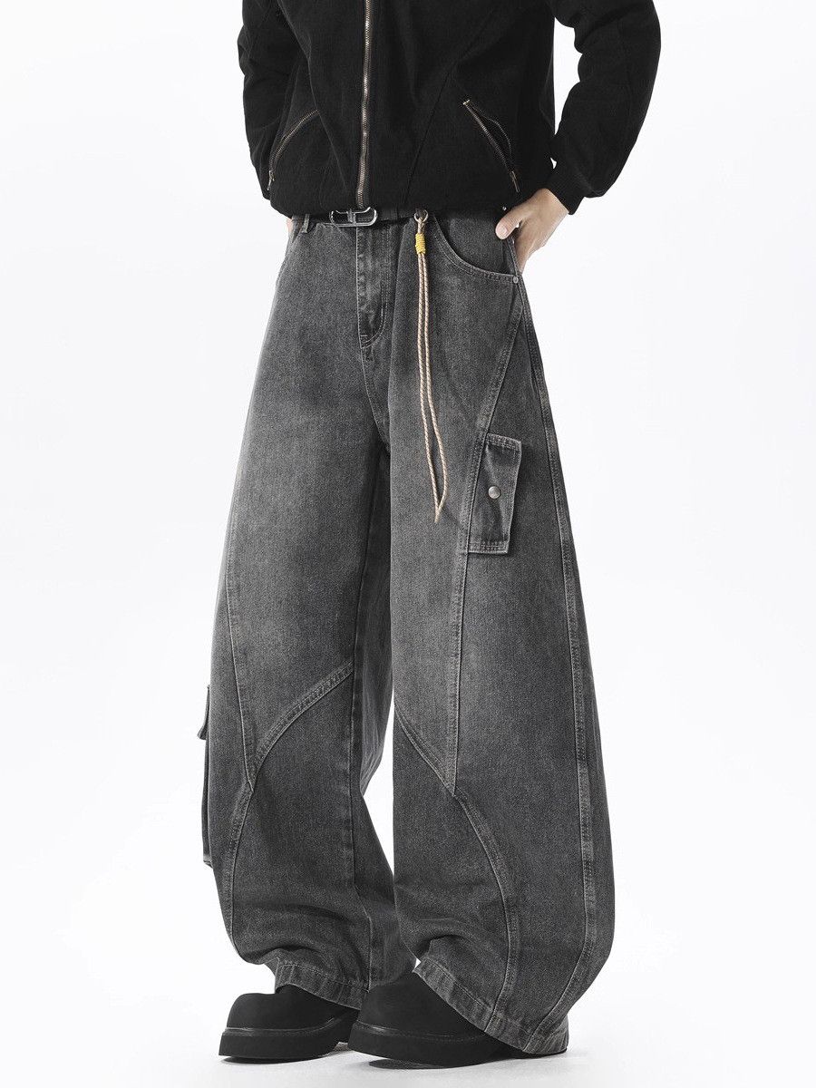 Vintage American men's street style distressed curved work jeans Size US 32 / EU 48 - 2 Thumbnail