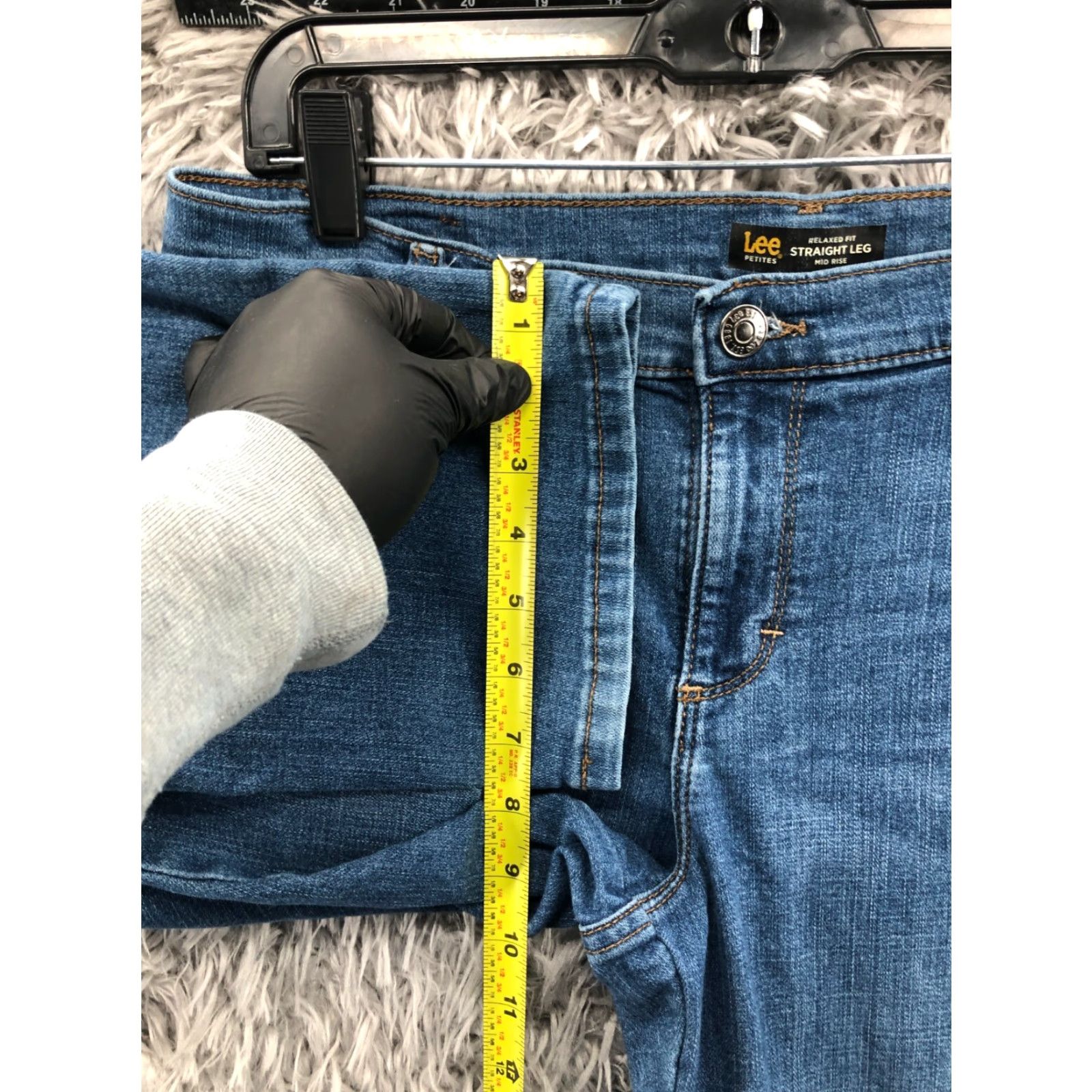 Lee Lee Relaxed Fit Straight Jeans Petite 12P Blue Denim Womens Jeans Size 34" / US 12 / IT 48 - 4 Thumbnail