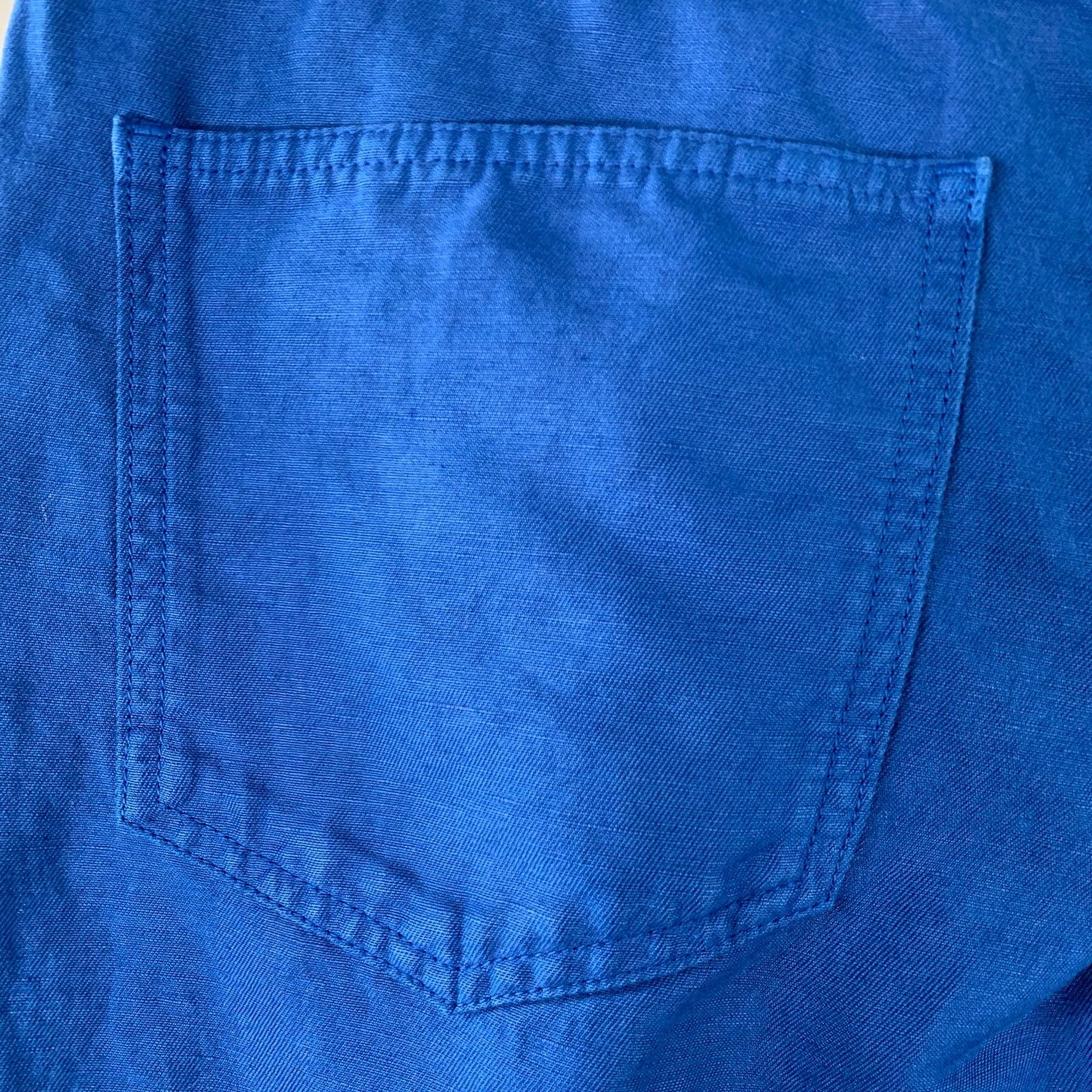 Isaia ISAIA Blue Cotton Linen Five Pockets Tapered Zip Fly Casual Size US 32 / EU 48 - 4 Thumbnail
