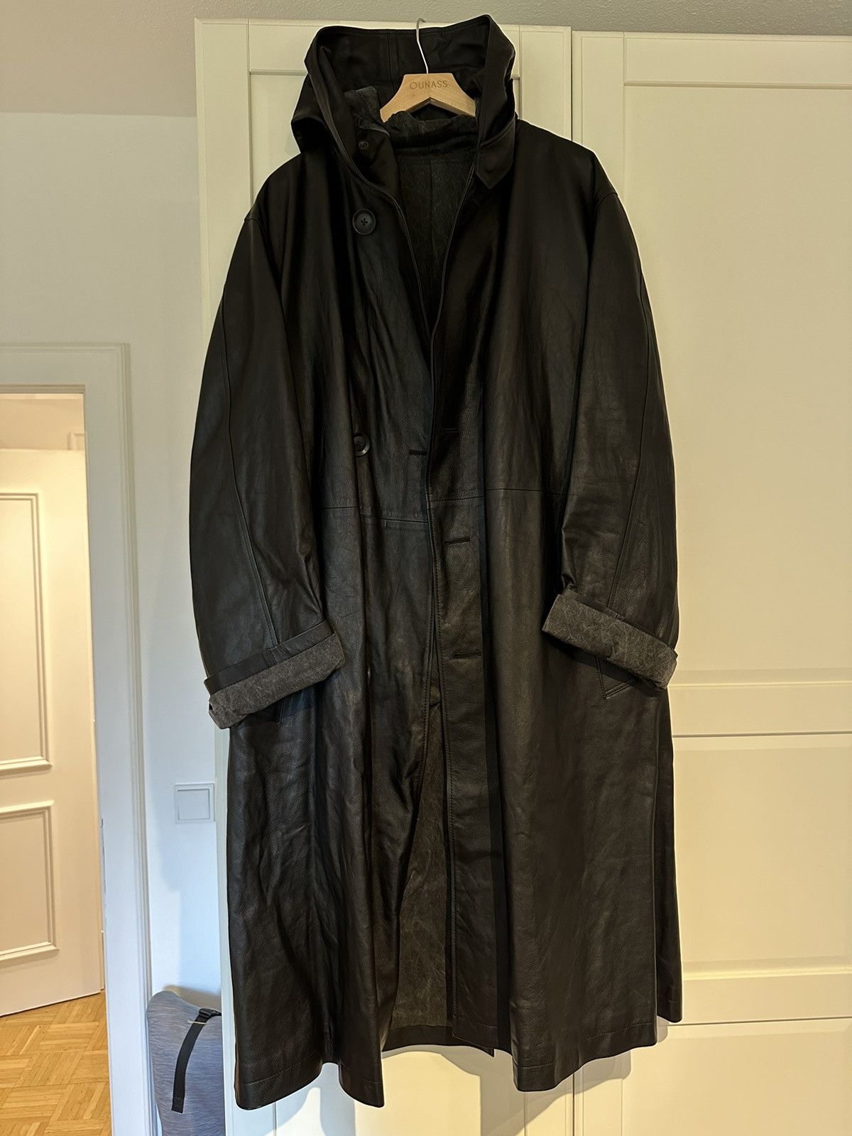 Isamu Katayama Backlash × Yohji Yamamoto Yohji Yamamoto Pour Homme X Backlash Hooded Leather Coat Size US M / EU 48-50 / 2 - 5 Thumbnail